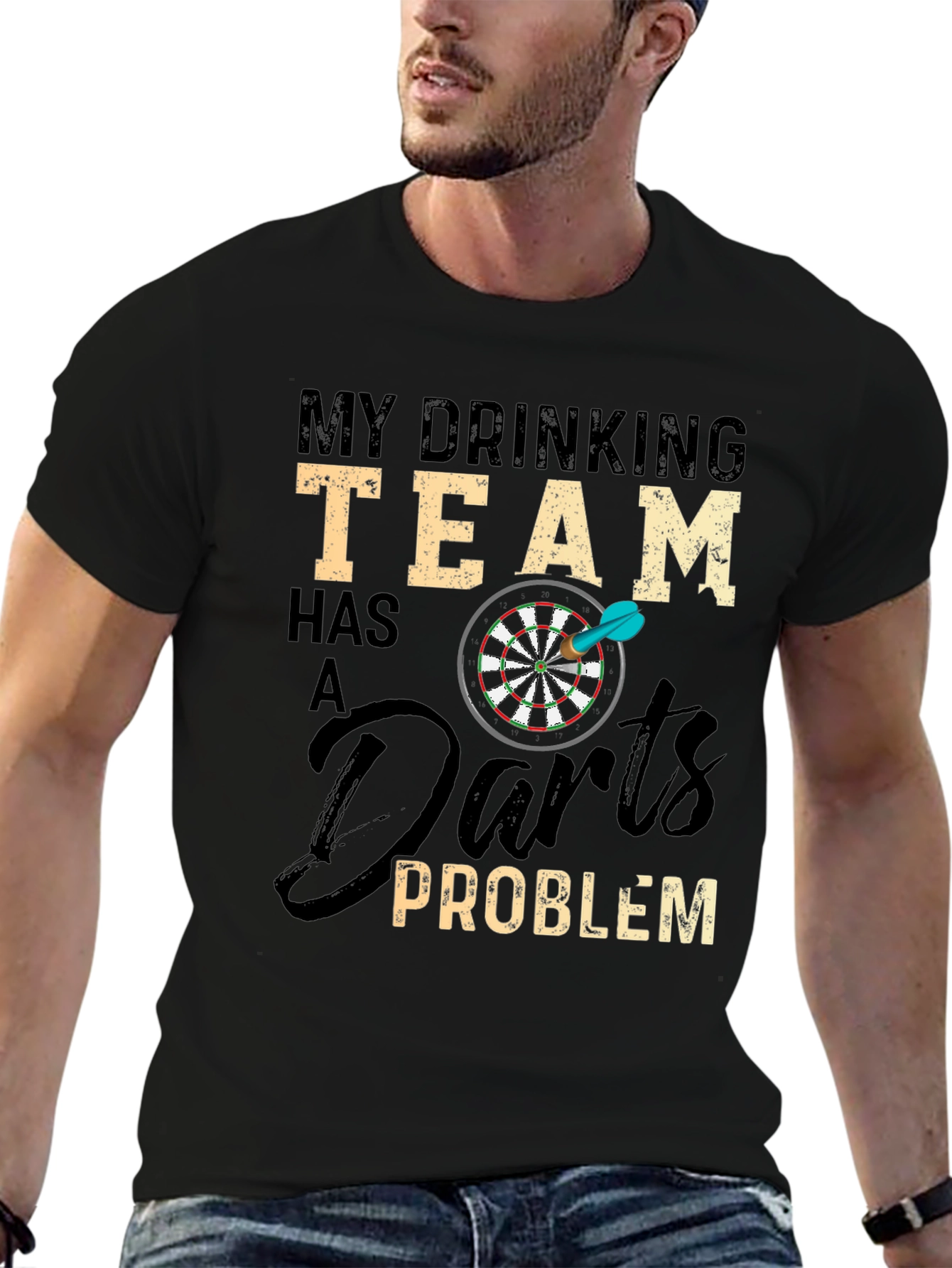 Funny Drinking Team Darts Problem Graphic T-Shirt