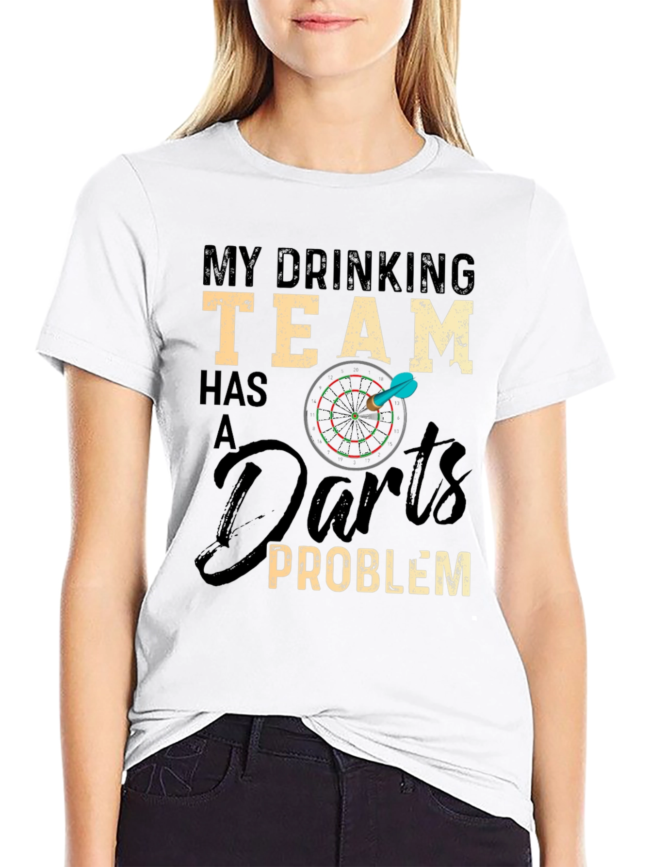 Funny Drinking Team Darts Problem Graphic T-Shirt