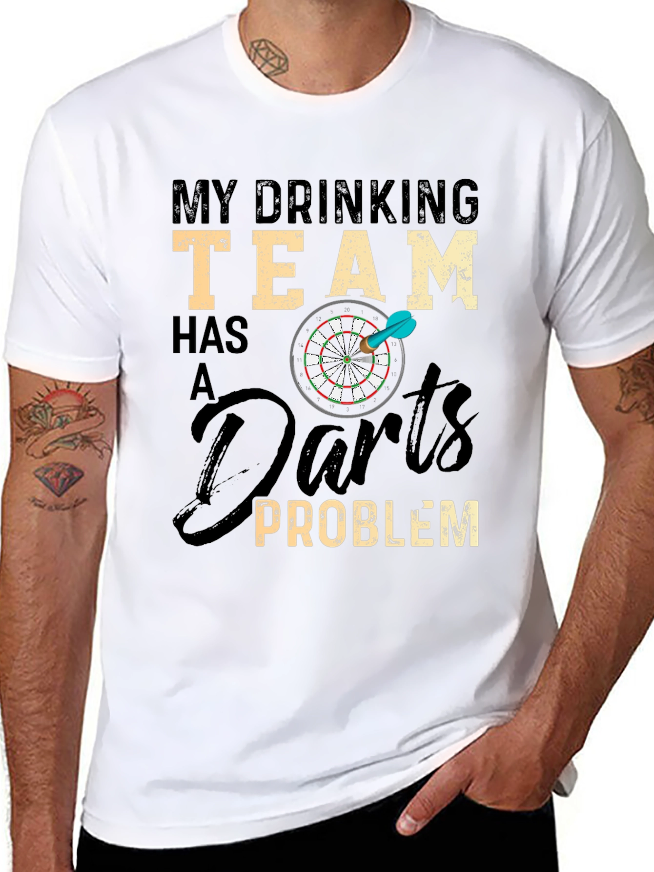 Funny Drinking Team Darts Problem Graphic T-Shirt