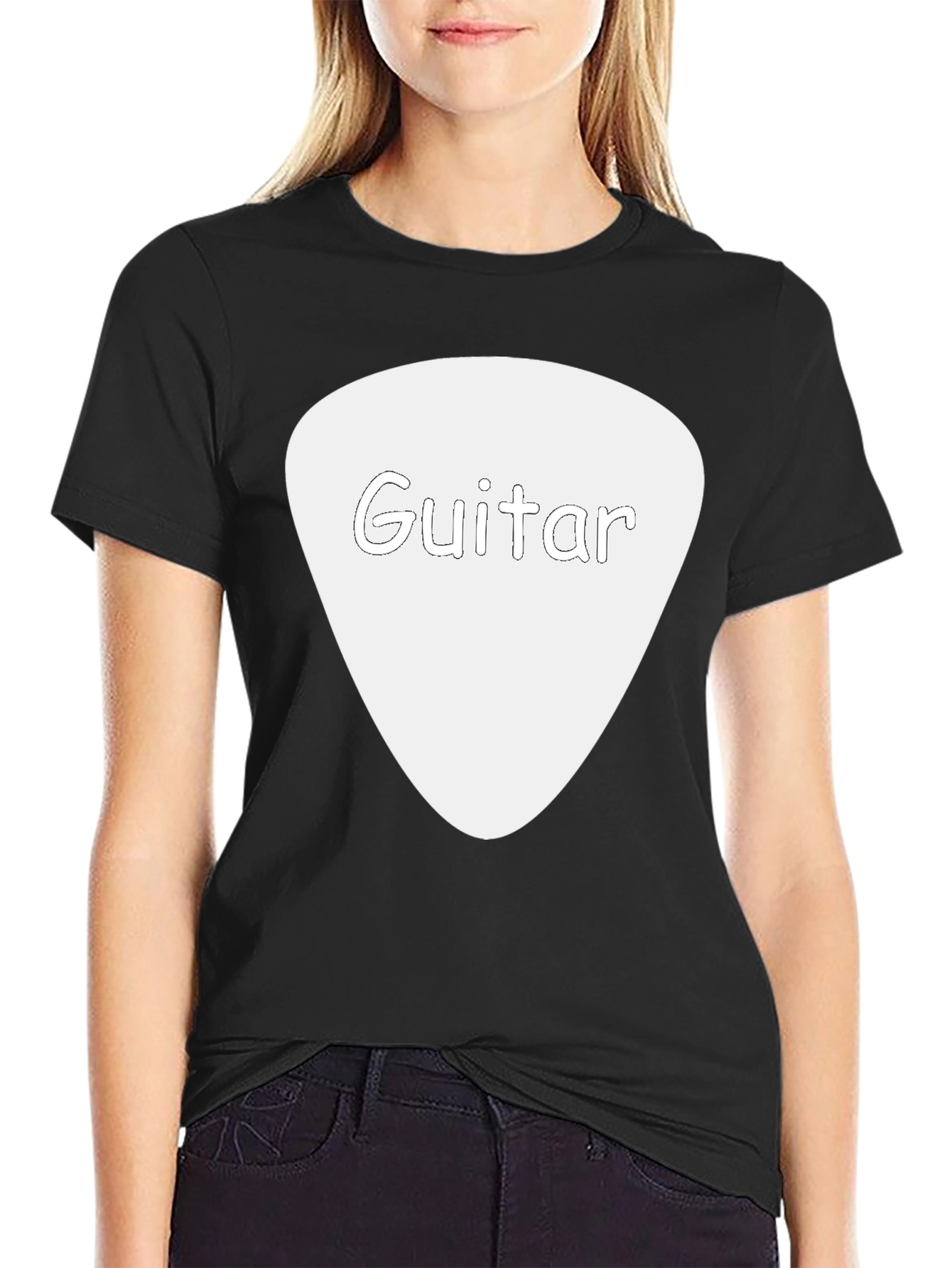 Guitar Pick Tee - Black Cotton Guitarist T-Shirt