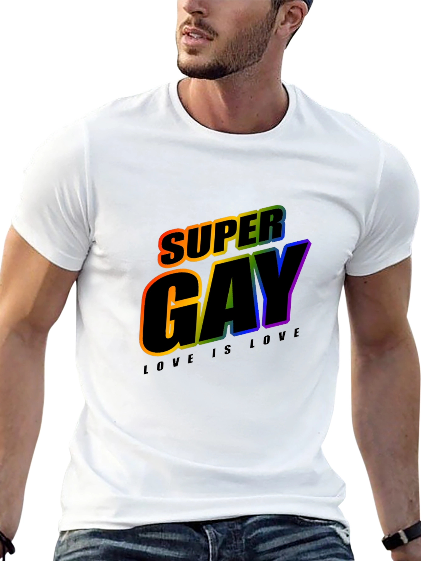 Super Gay Rainbow Pride T-Shirt - Love is Love!