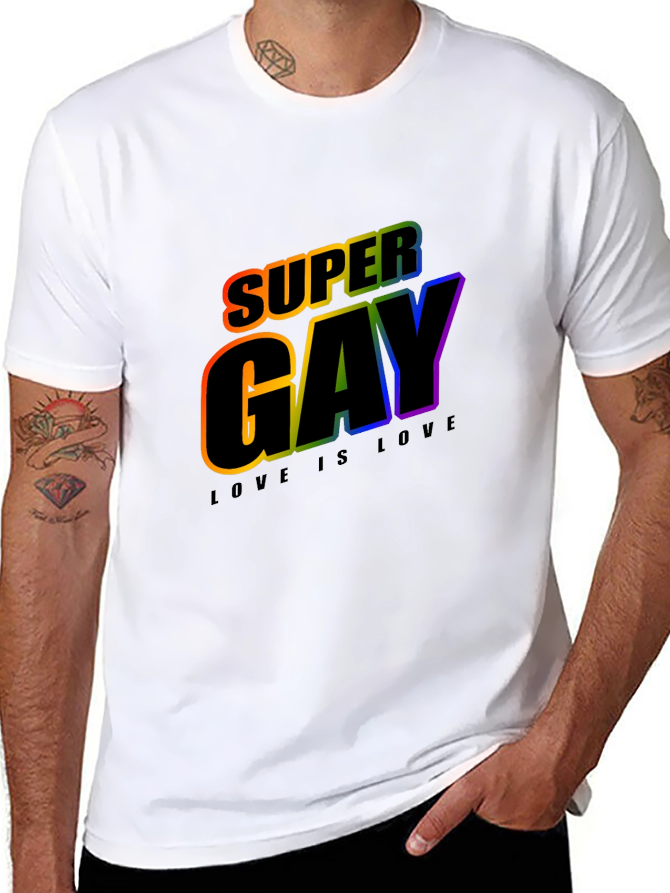 Super Gay Rainbow Pride T-Shirt - Love is Love!