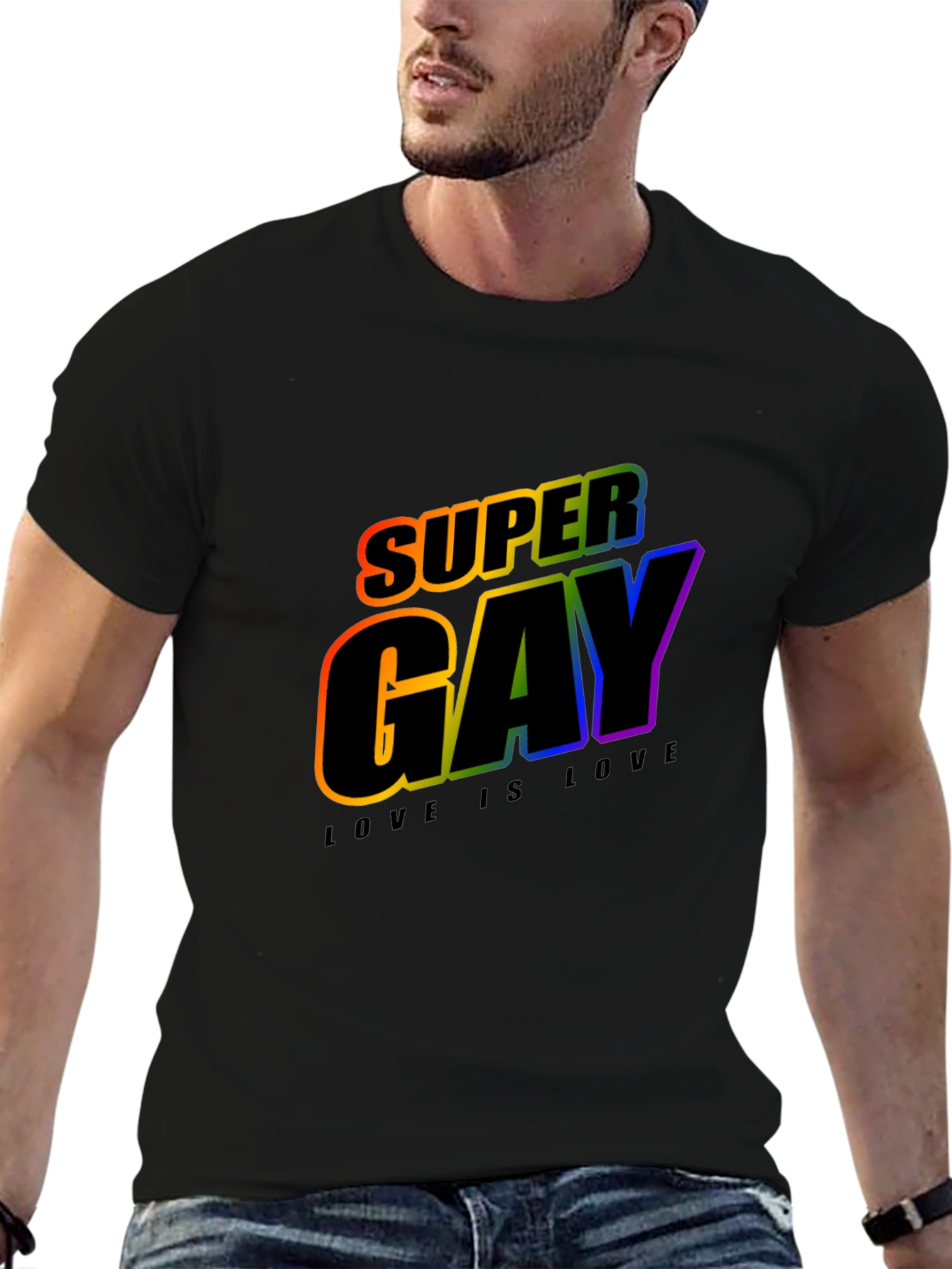 Super Gay Rainbow Pride T-Shirt - Love is Love!