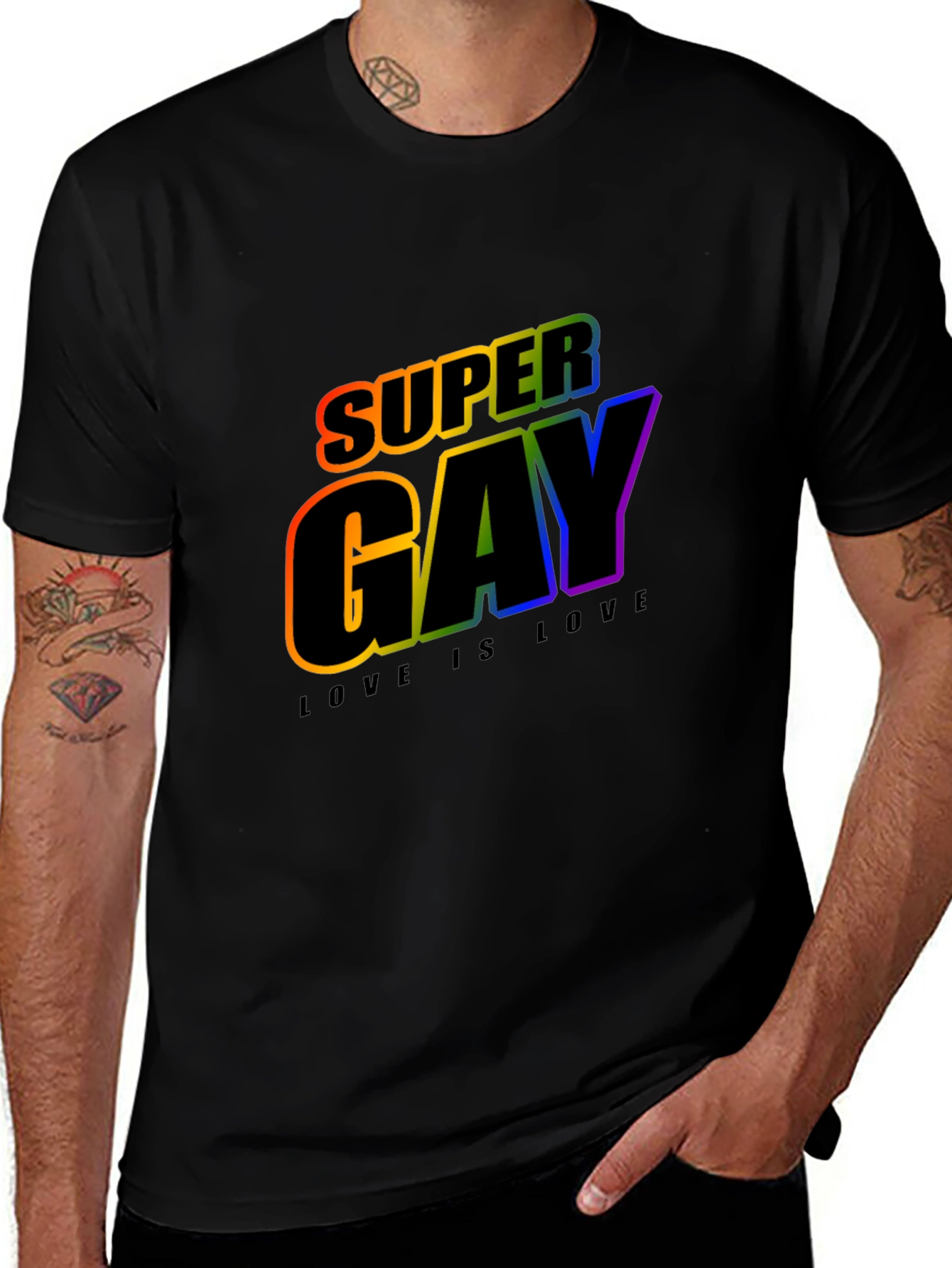 Super Gay Rainbow Pride T-Shirt - Love is Love!