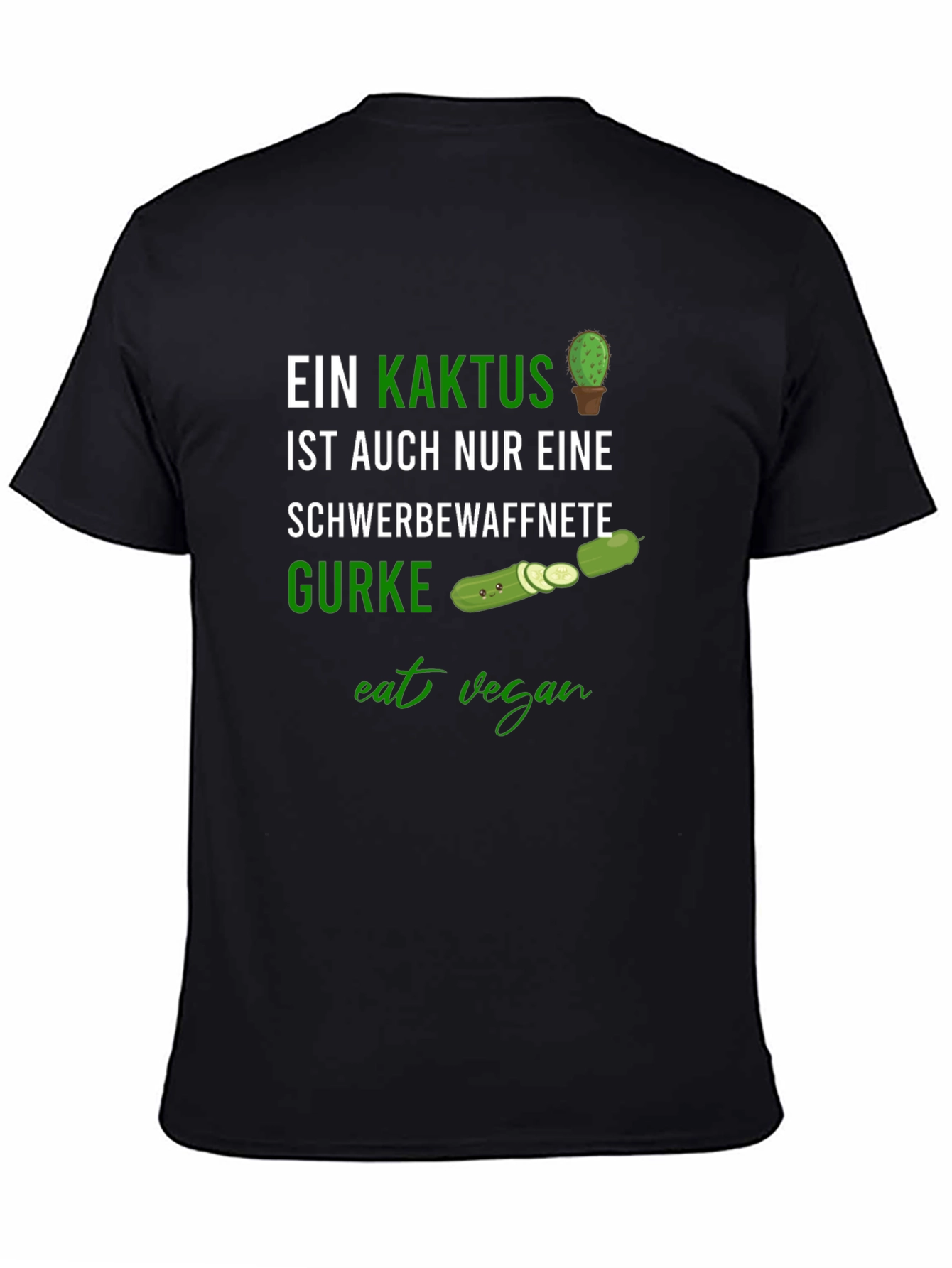 Eat Vegan Funny Cactus & Cucumber Graphic Tee