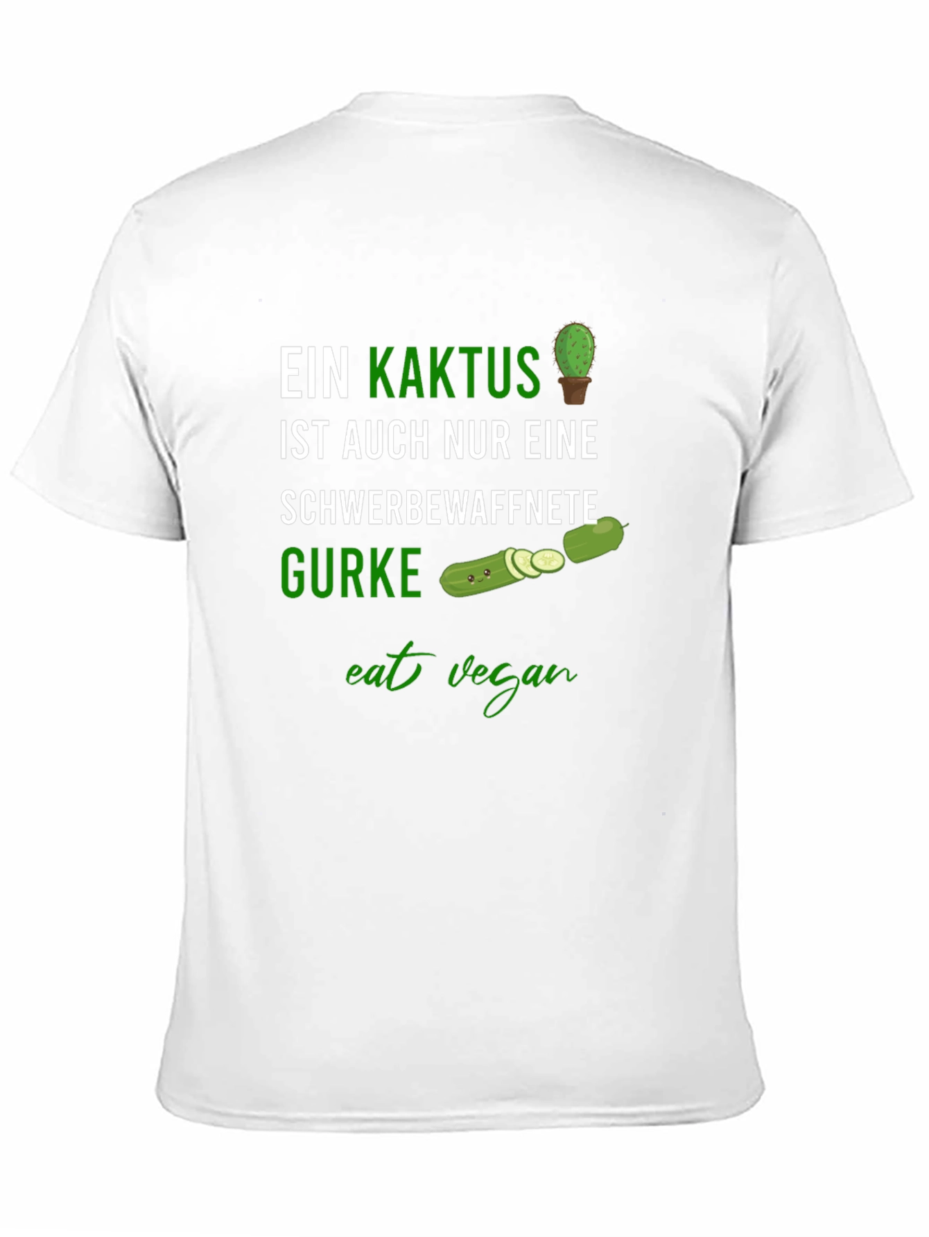 Eat Vegan Funny Cactus & Cucumber Graphic Tee