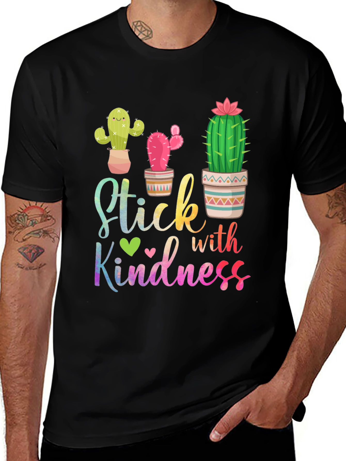 Stick with Kindness Cactus Graphic T-Shirt