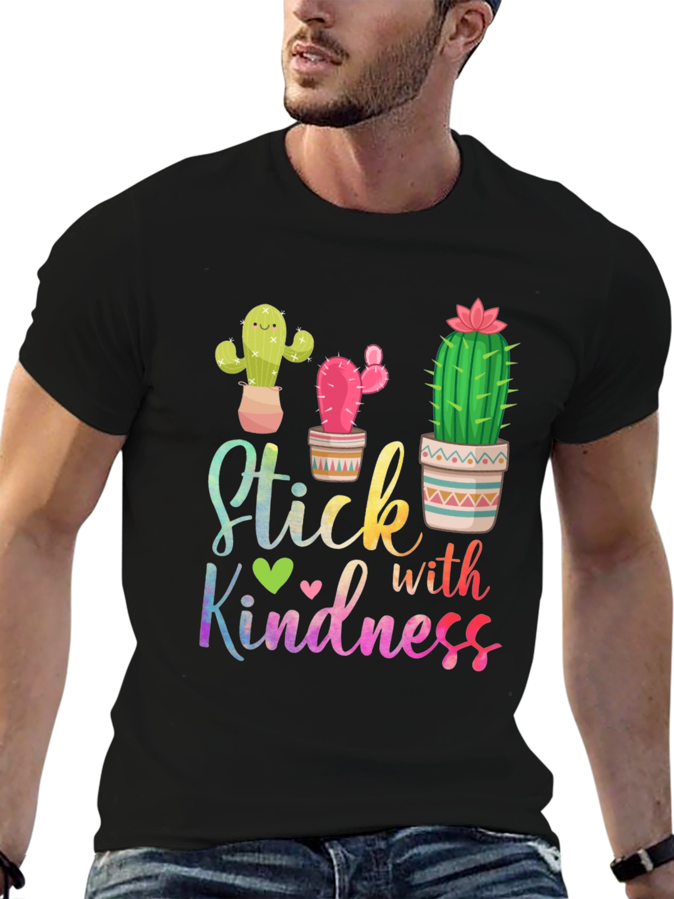 Stick with Kindness Cactus Graphic T-Shirt