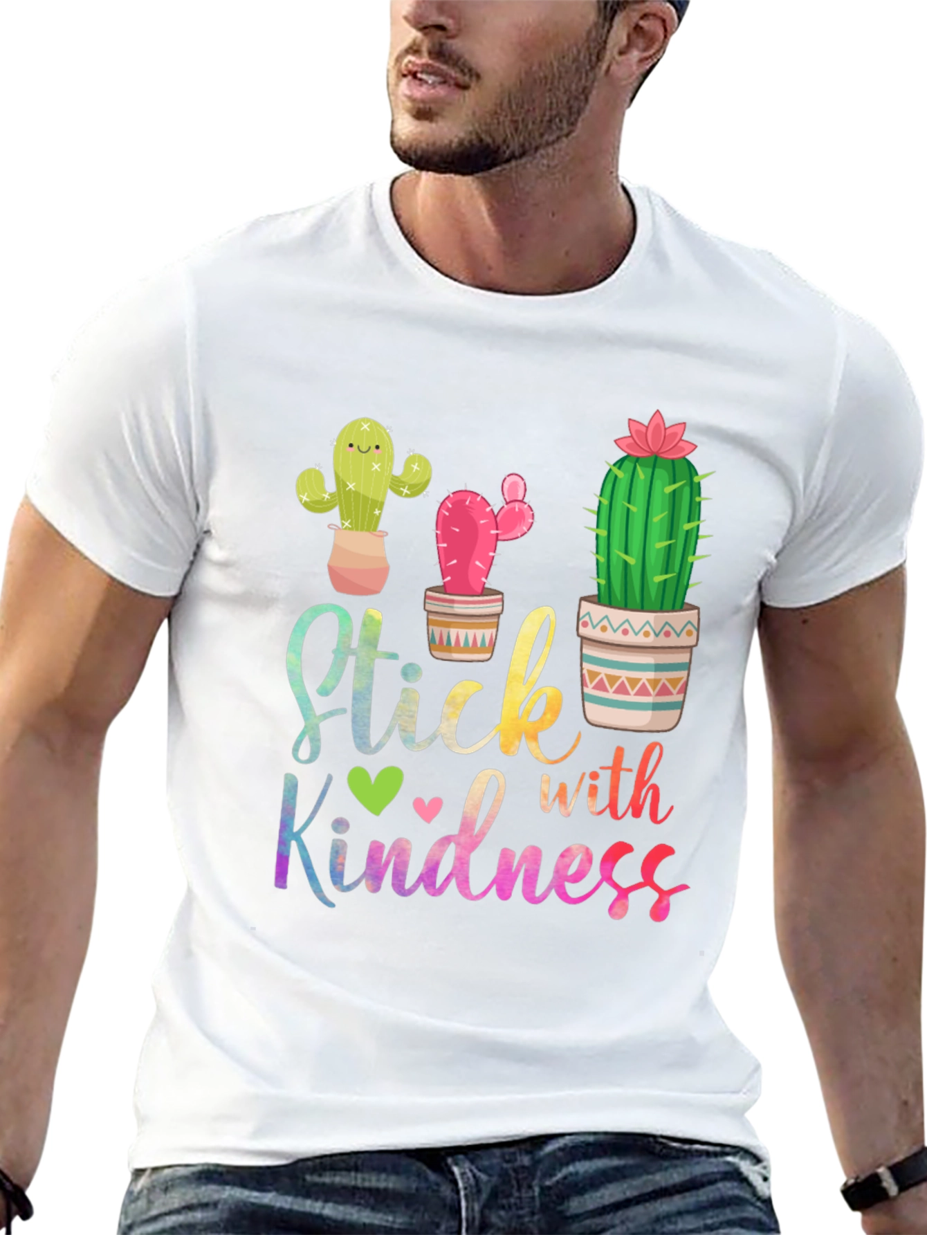 Stick with Kindness Cactus Graphic T-Shirt