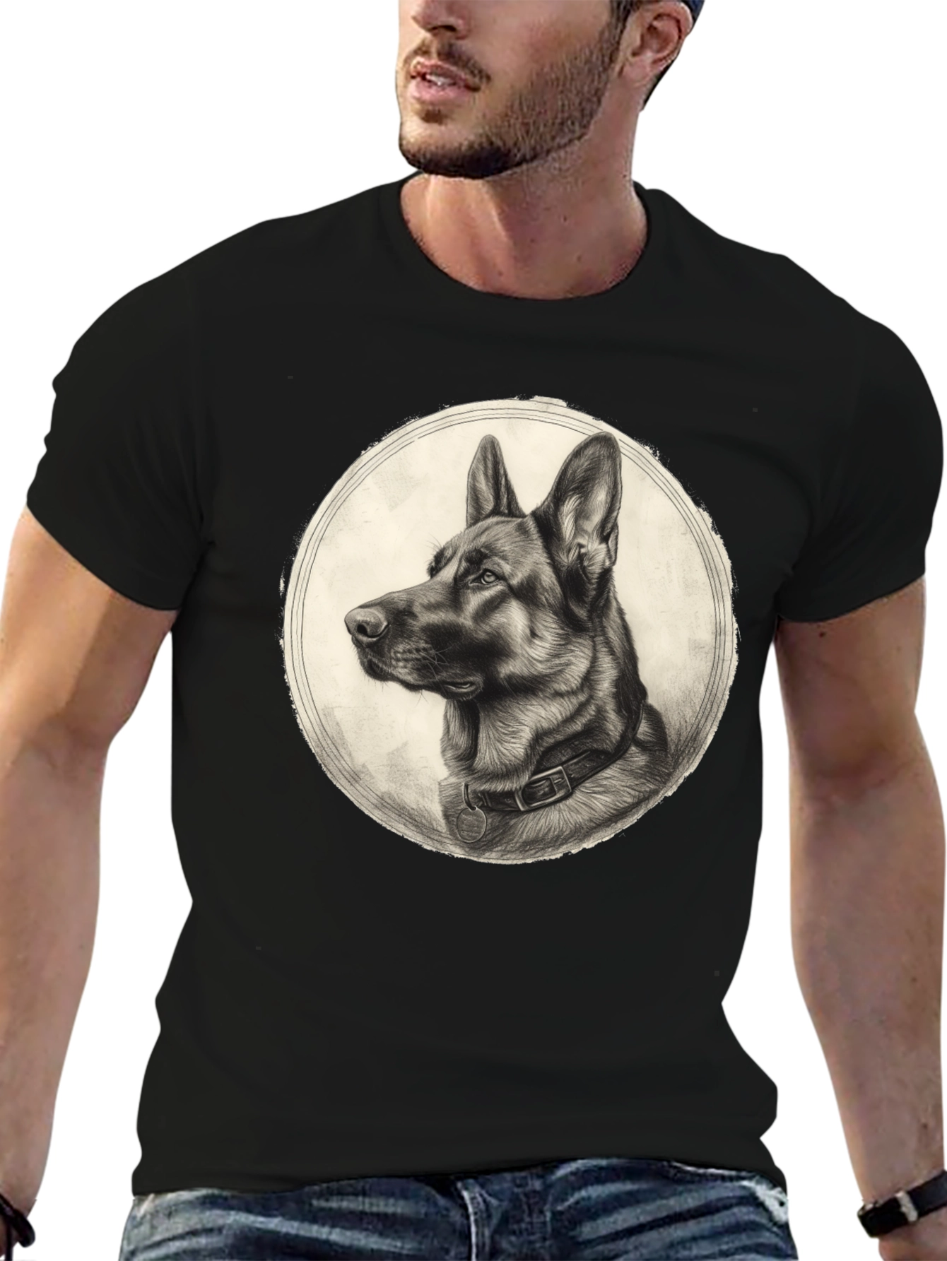 German Shepherd Graphic Tee - Classic Dog Portrait