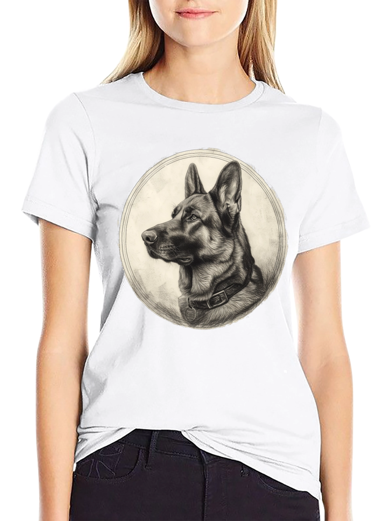 German Shepherd Graphic Tee - Classic Dog Portrait