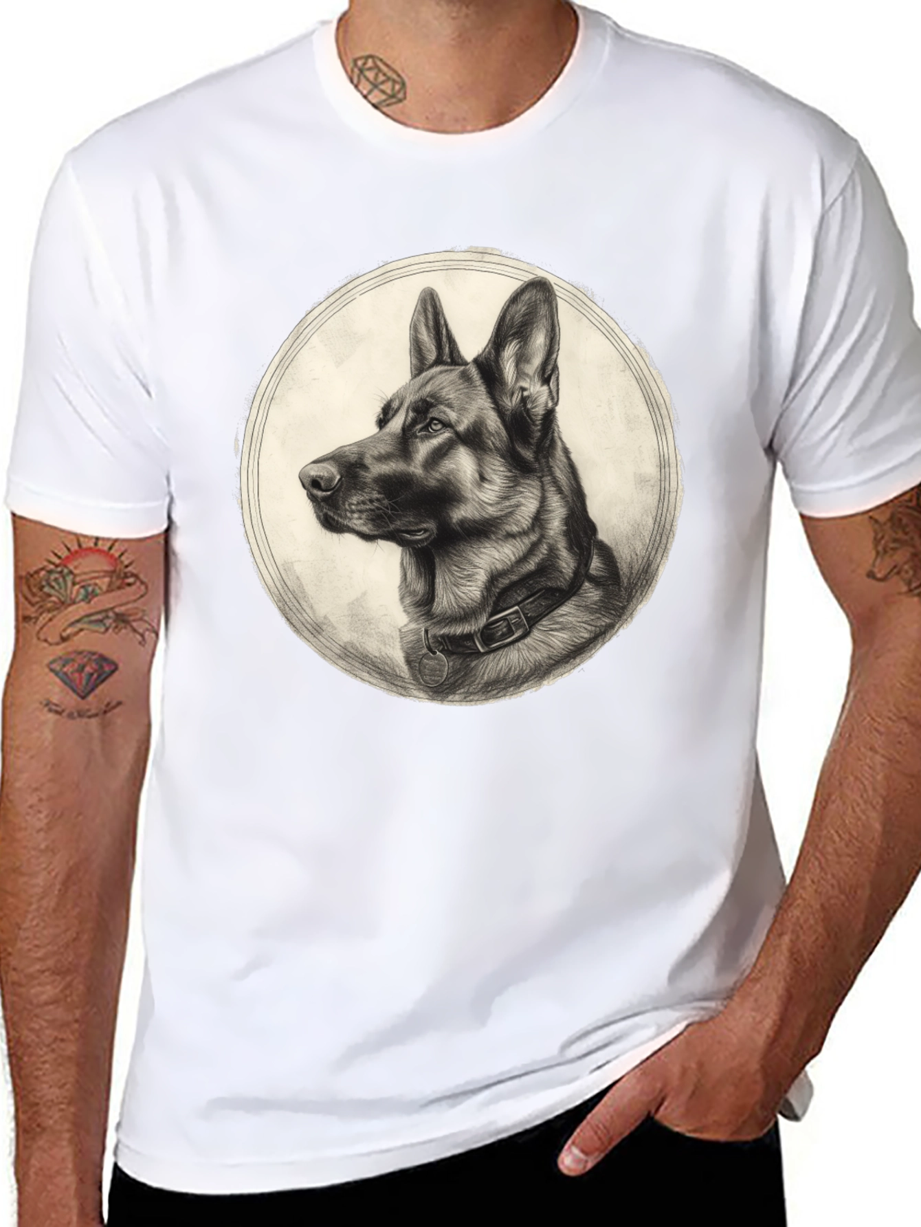 German Shepherd Graphic Tee - Classic Dog Portrait