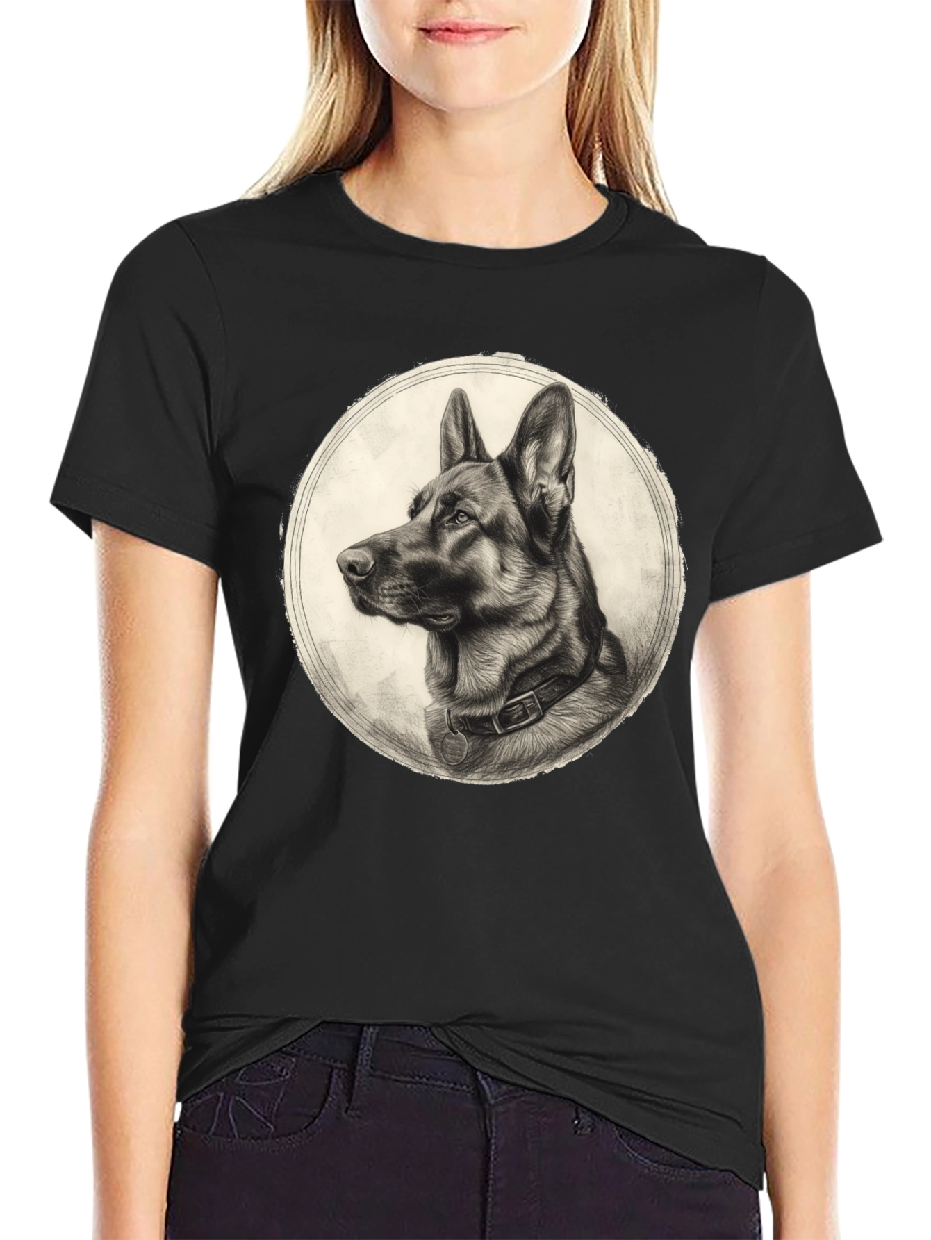 German Shepherd Graphic Tee - Classic Dog Portrait