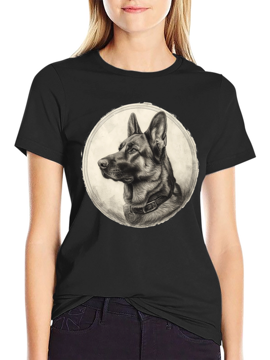 German Shepherd Graphic Tee - Classic Dog Portrait