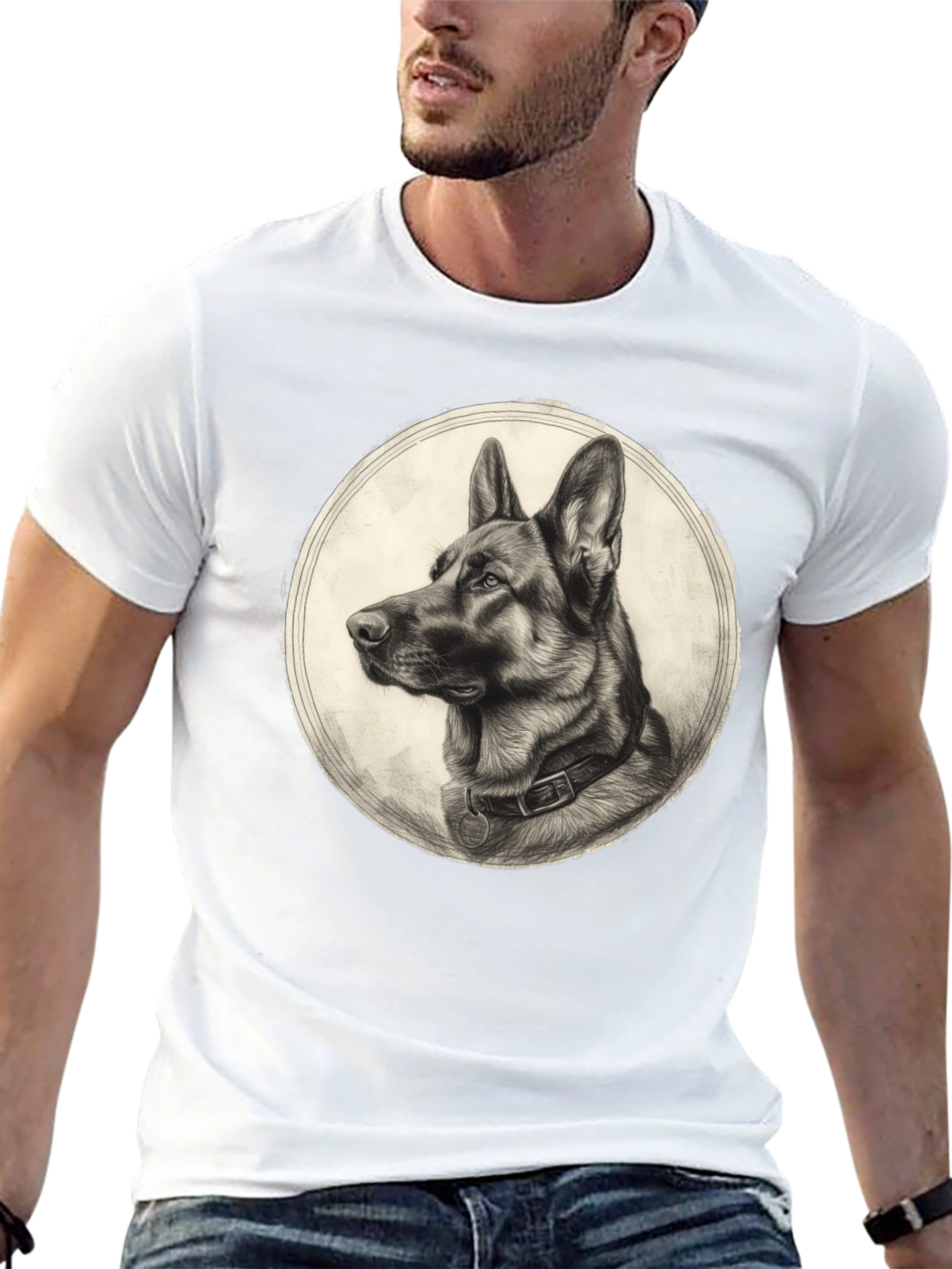 German Shepherd Graphic Tee - Classic Dog Portrait
