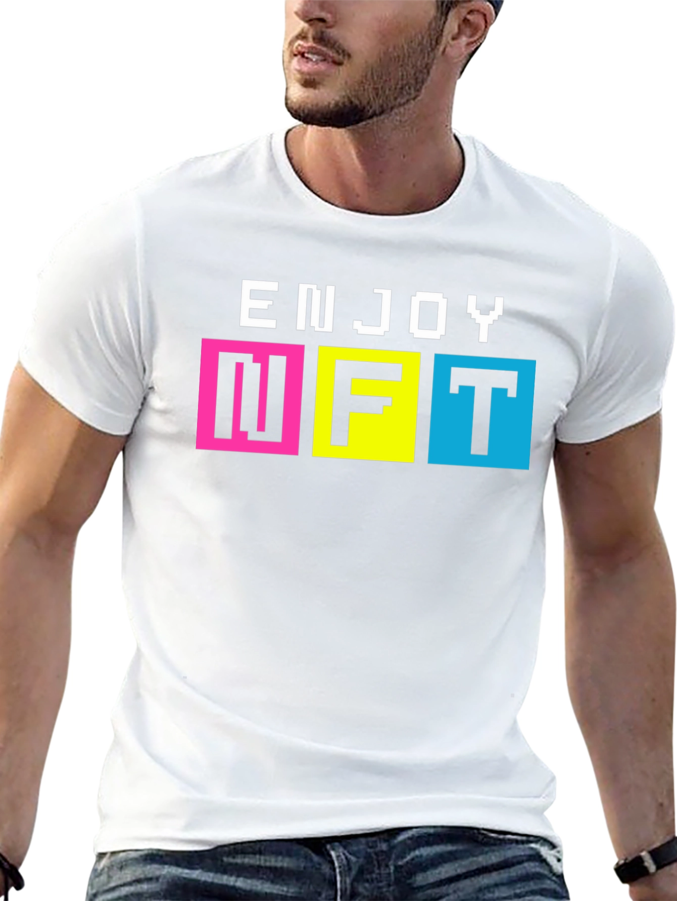 Enjoy NFT Pixel Art T-Shirt - Black