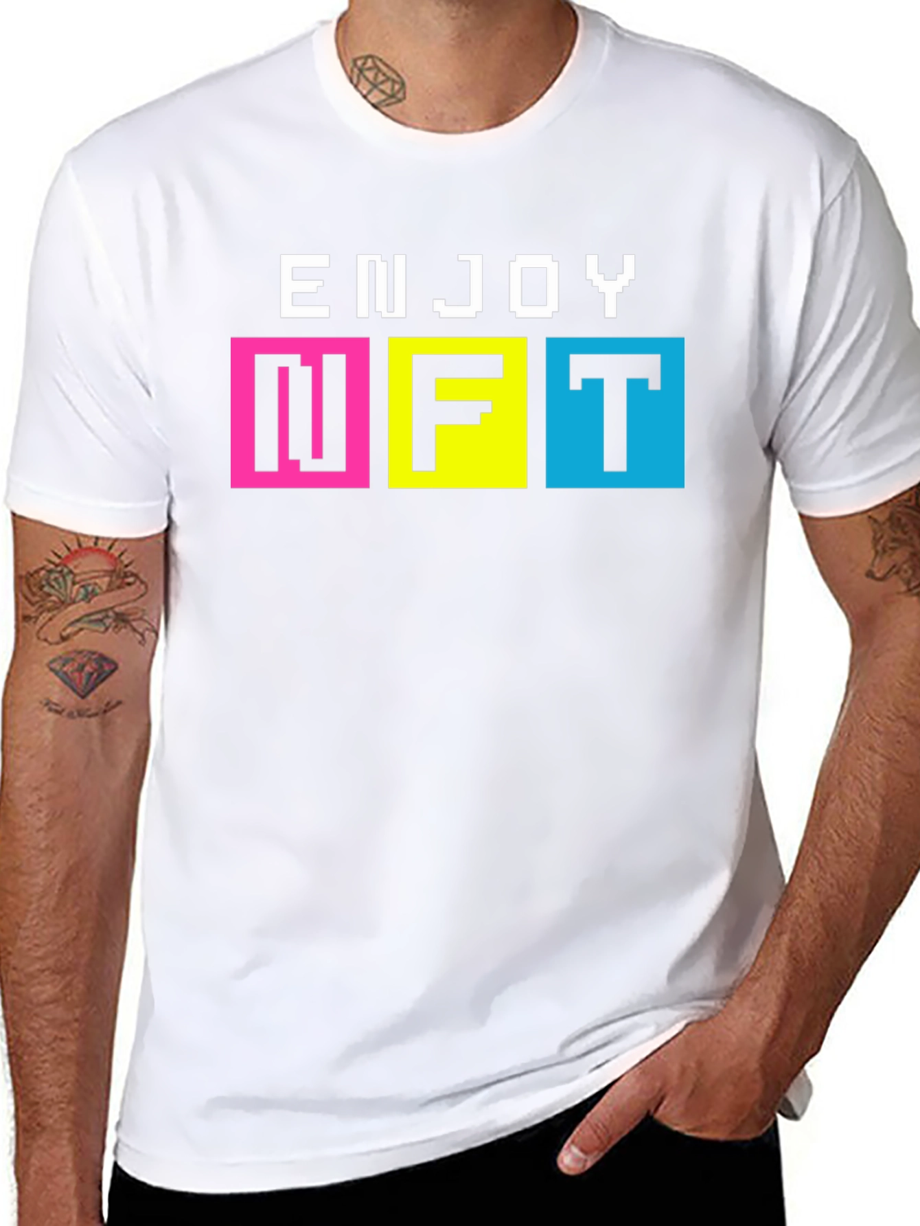 Enjoy NFT Pixel Art T-Shirt - Black