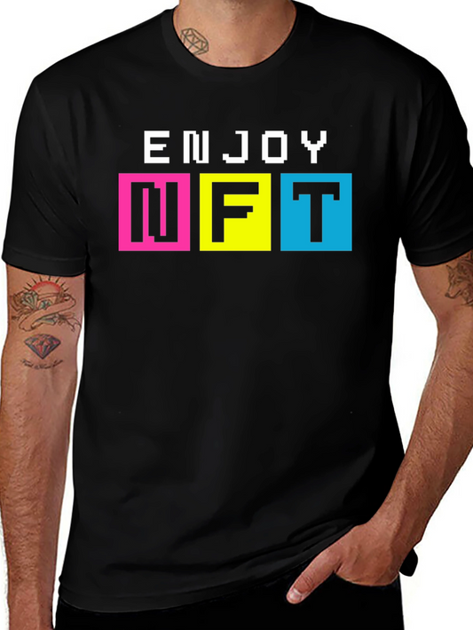 Enjoy NFT Pixel Art T-Shirt - Black