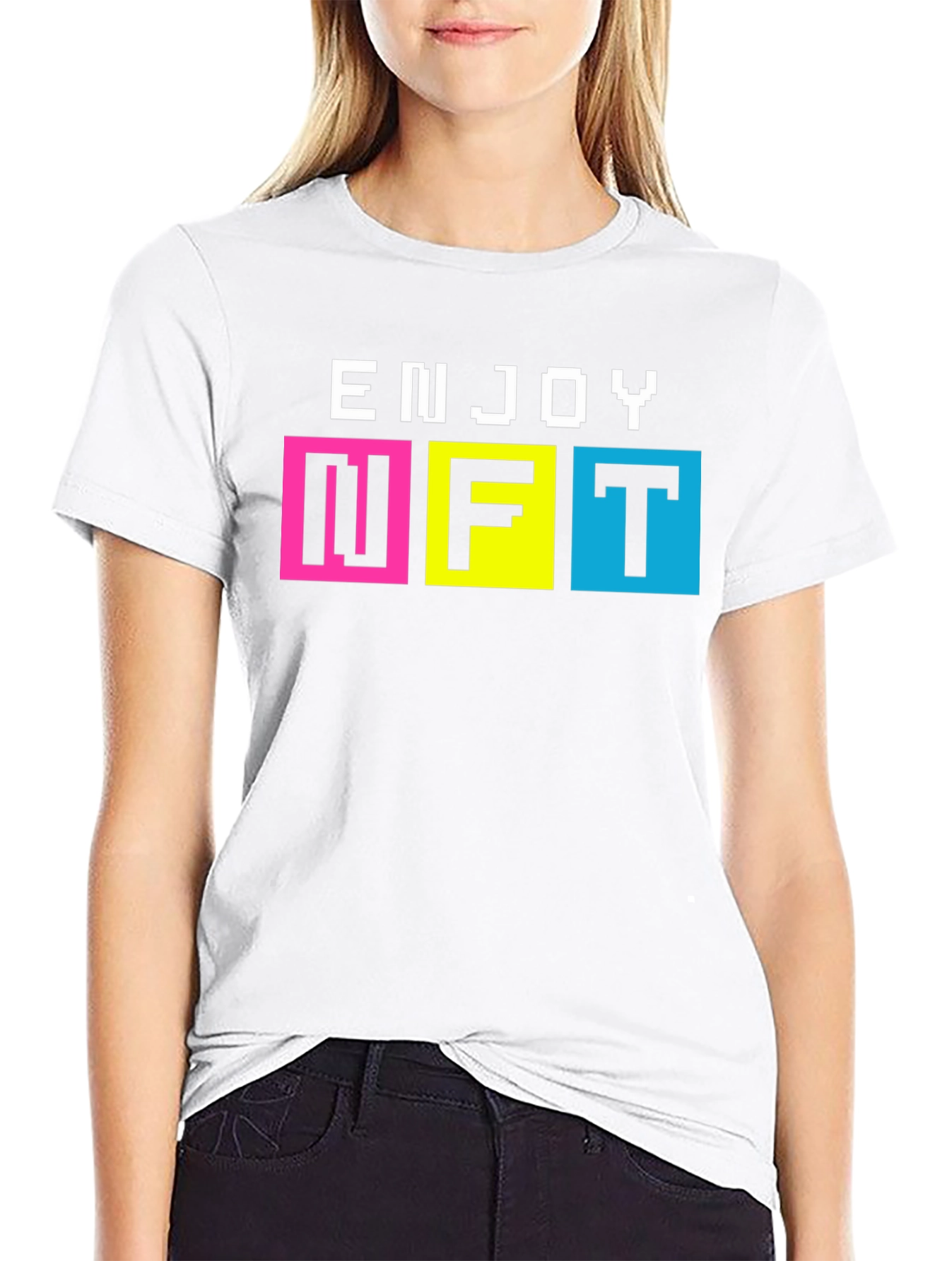 Enjoy NFT Pixel Art T-Shirt - Black