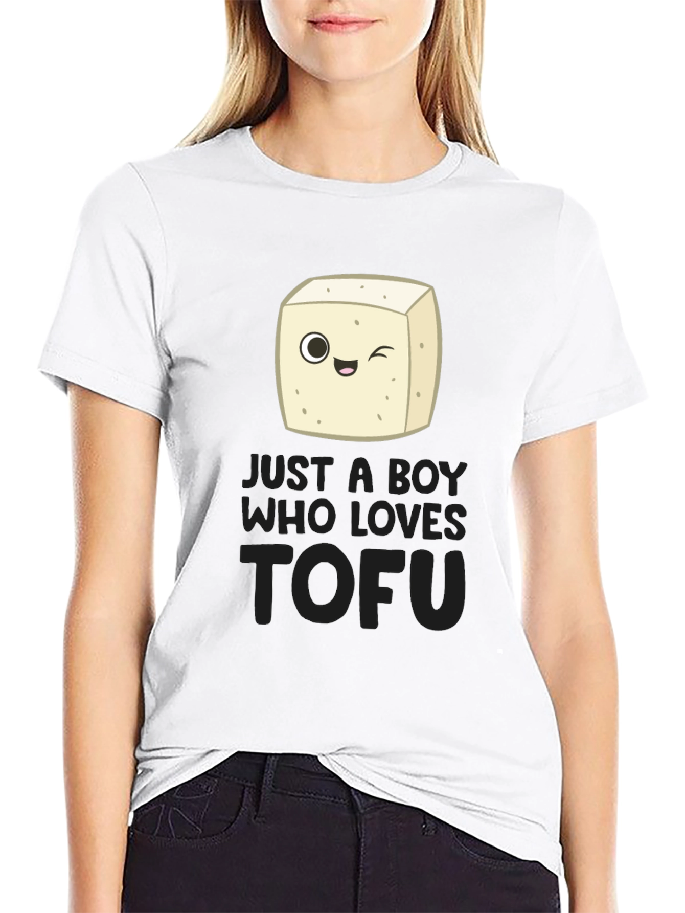Just a Boy Who Loves Tofu Funny Vegan T-Shirt
