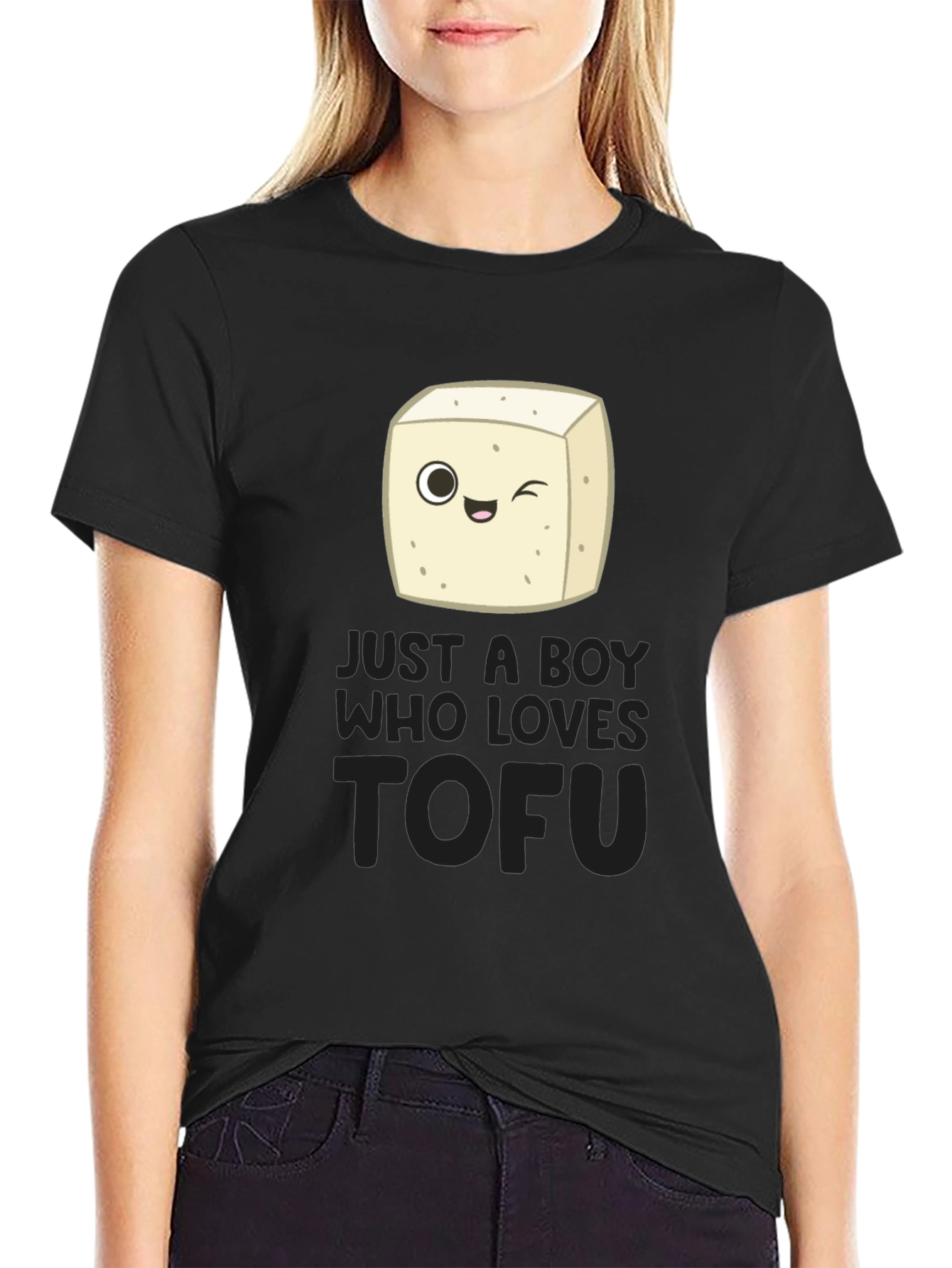 Just a Boy Who Loves Tofu Funny Vegan T-Shirt