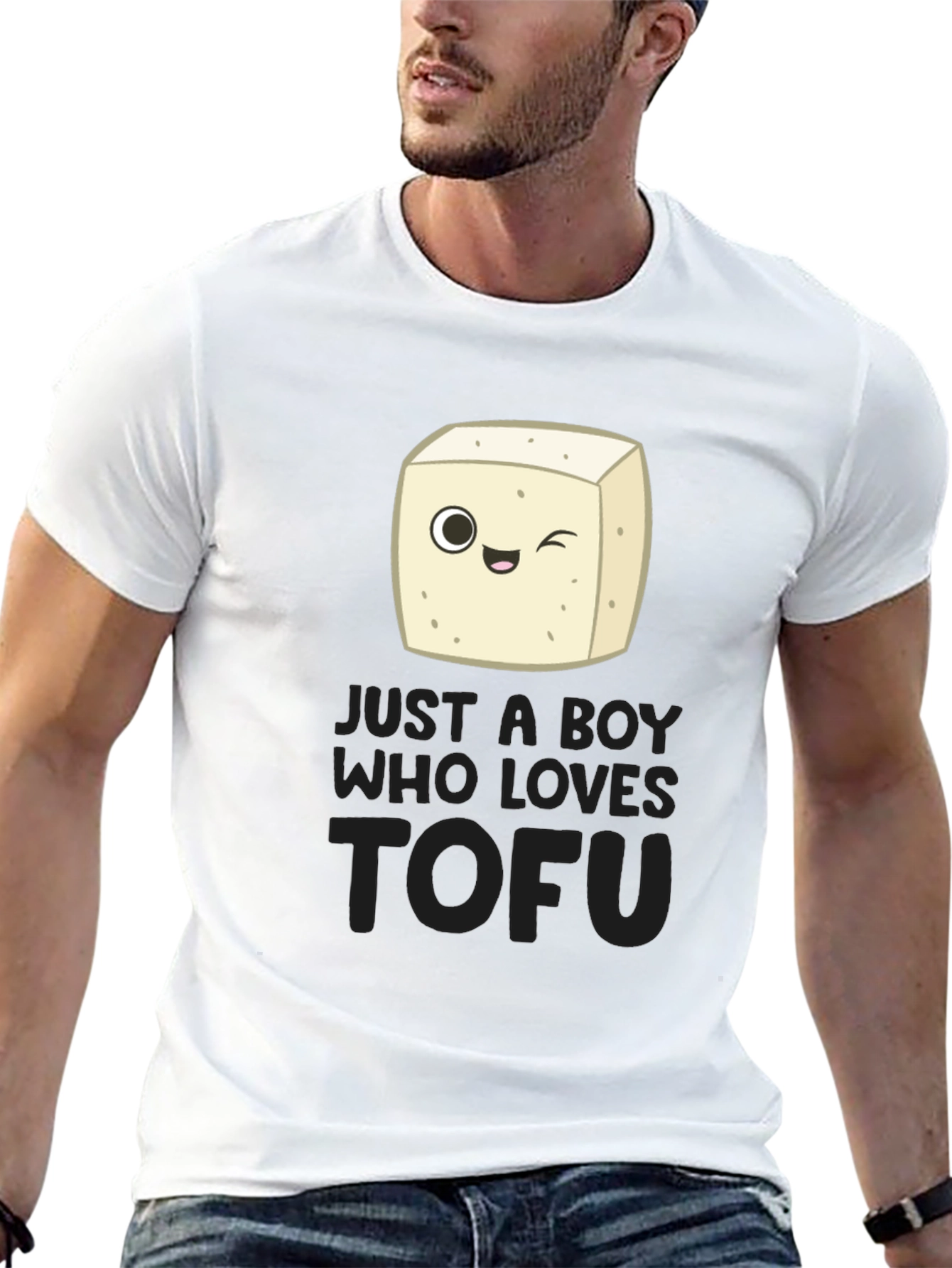 Just a Boy Who Loves Tofu Funny Vegan T-Shirt