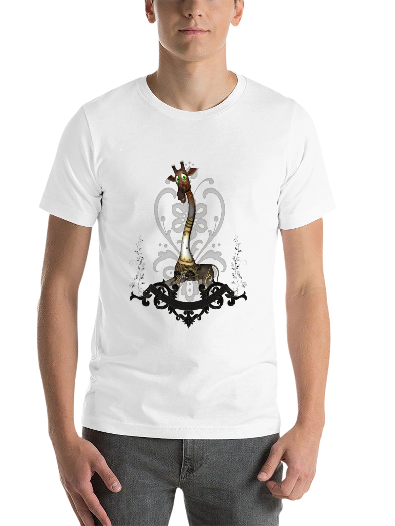 Steampunk Giraffe Graphic Tee - Unique Animal T-Shirt