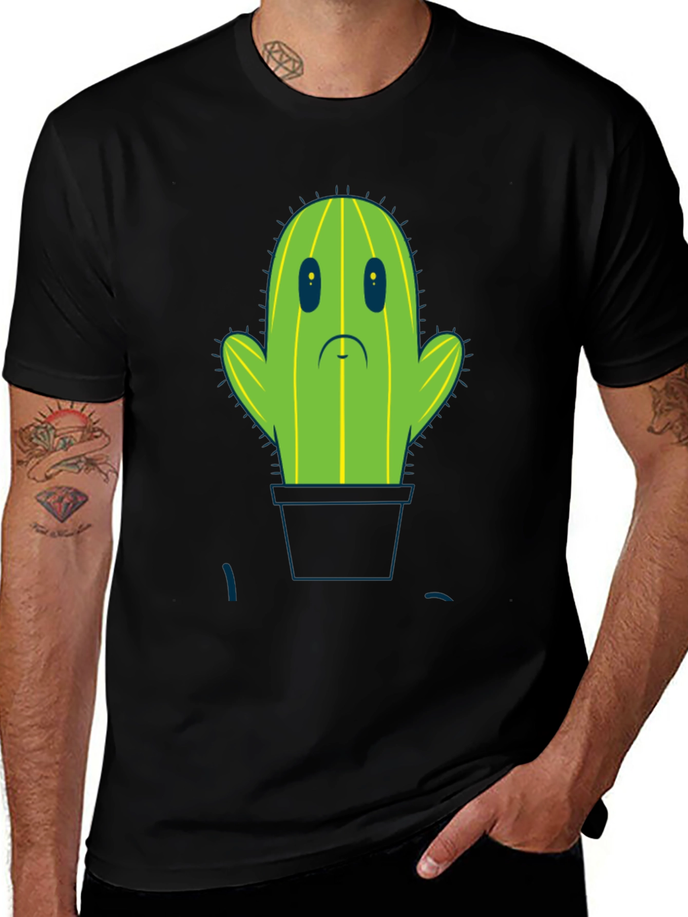 Sad Cactus T-Shirt - Unique Graphic Tee