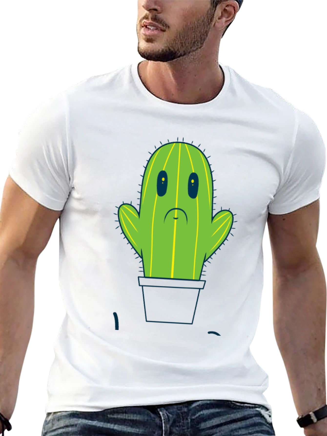 Sad Cactus T-Shirt - Unique Graphic Tee