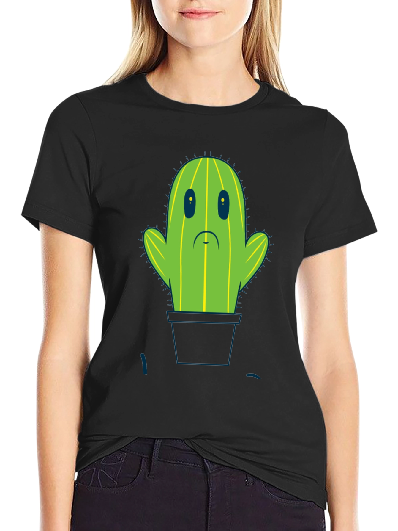 Sad Cactus T-Shirt - Unique Graphic Tee