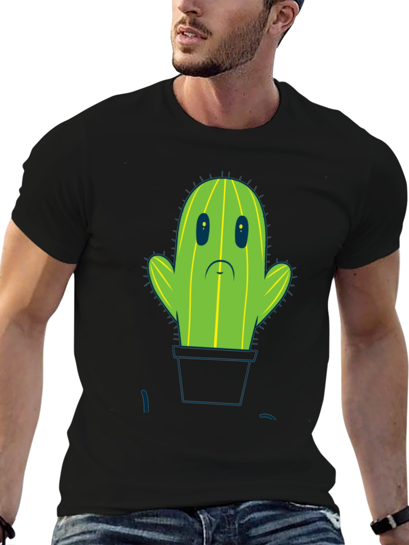Sad Cactus T-Shirt - Unique Graphic Tee