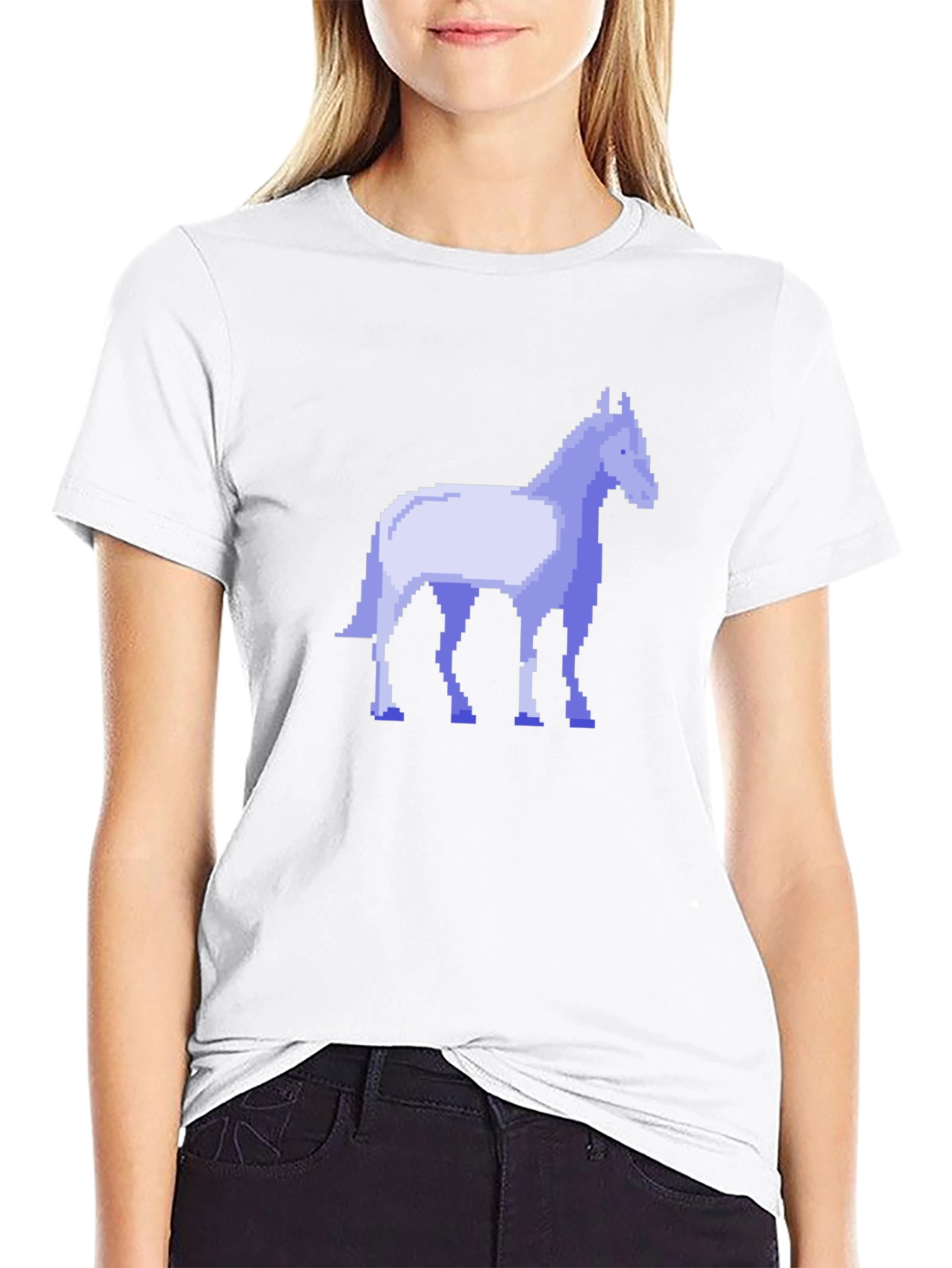 Pixel Horse Black T-Shirt - Retro Gaming Style