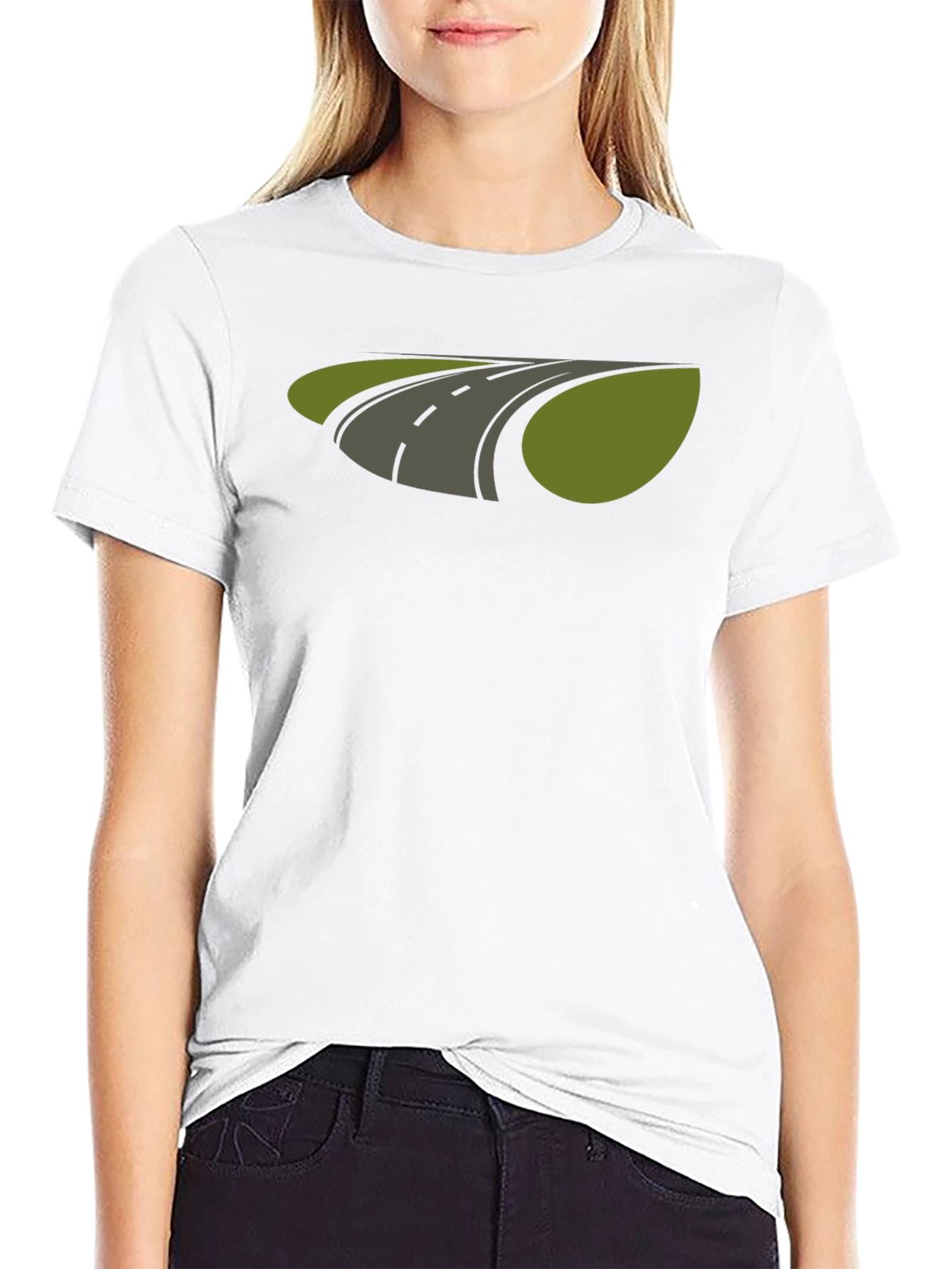 Road Graphic T-Shirt - Black Cotton Tee