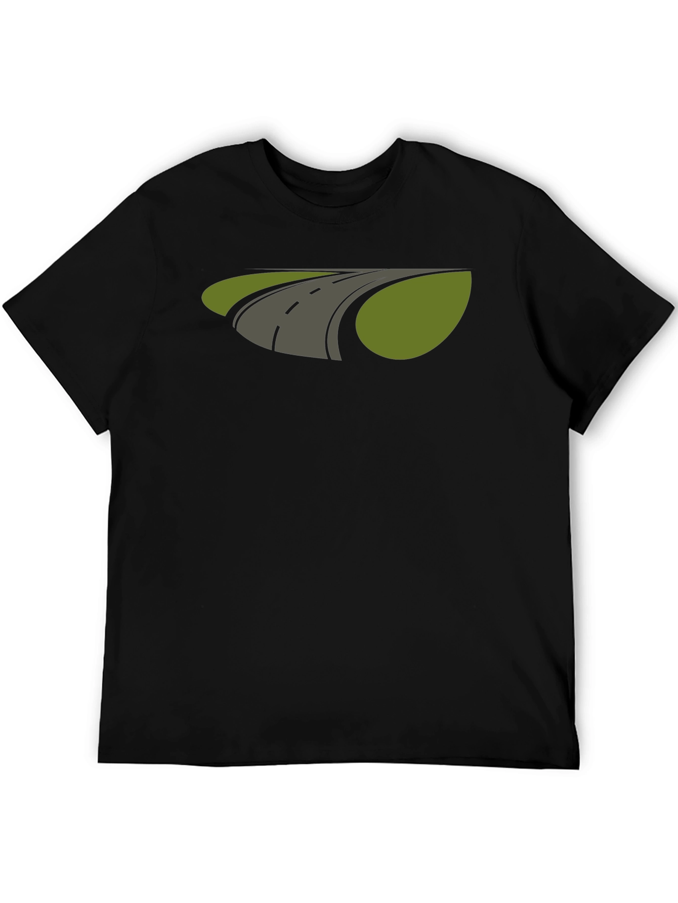 Road Graphic T-Shirt - Black Cotton Tee