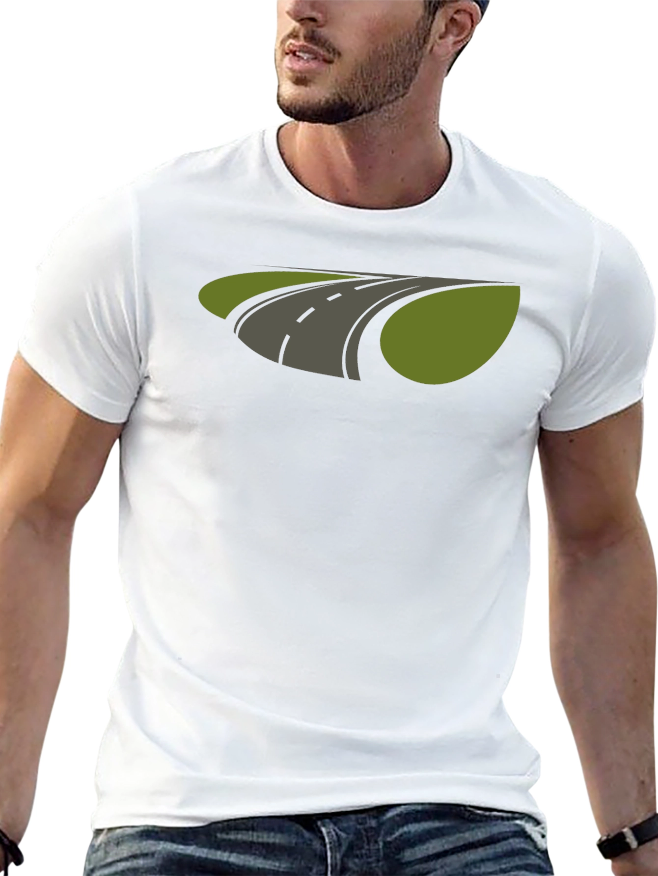 Road Graphic T-Shirt - Black Cotton Tee