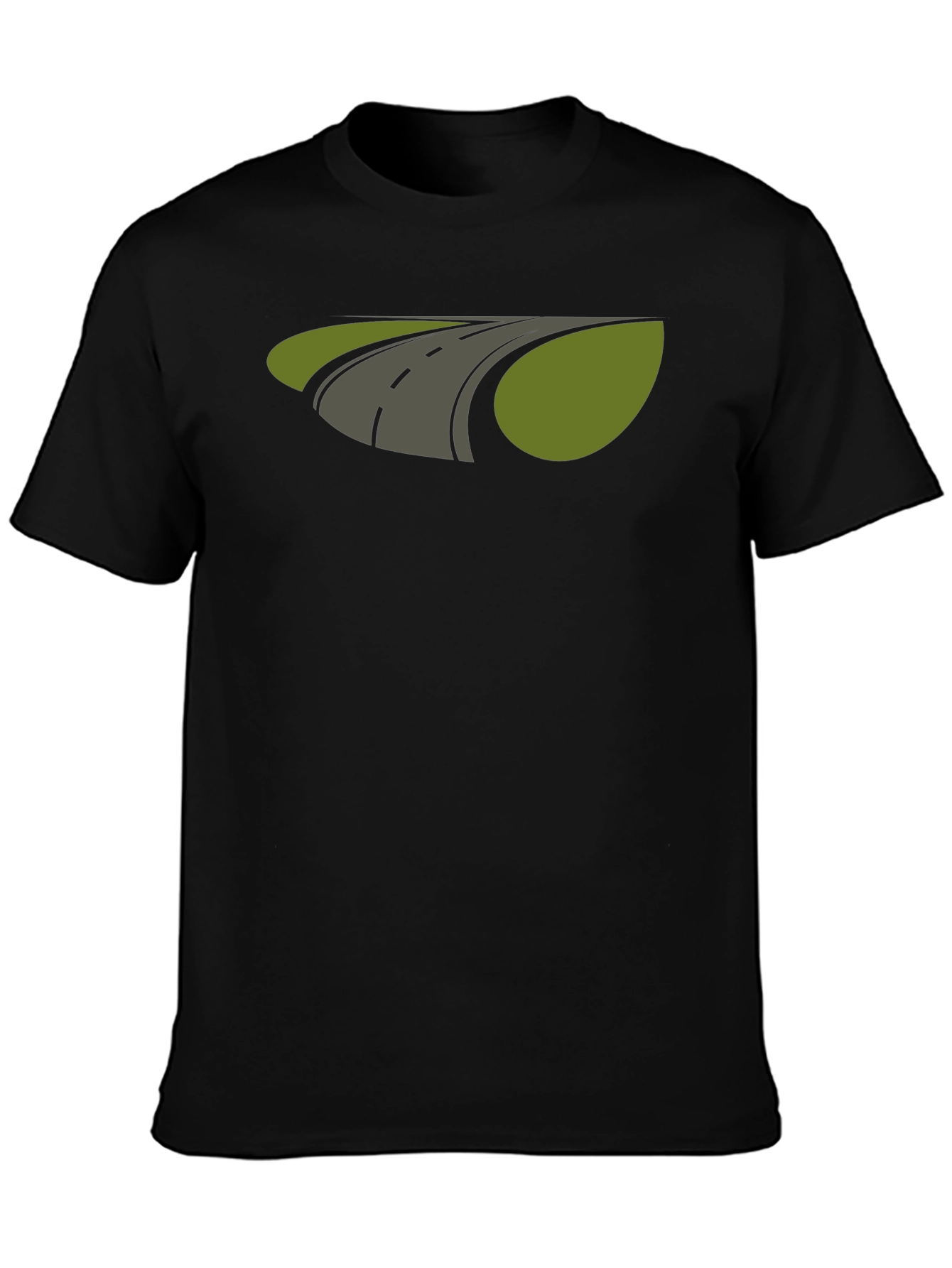 Road Graphic T-Shirt - Black Cotton Tee