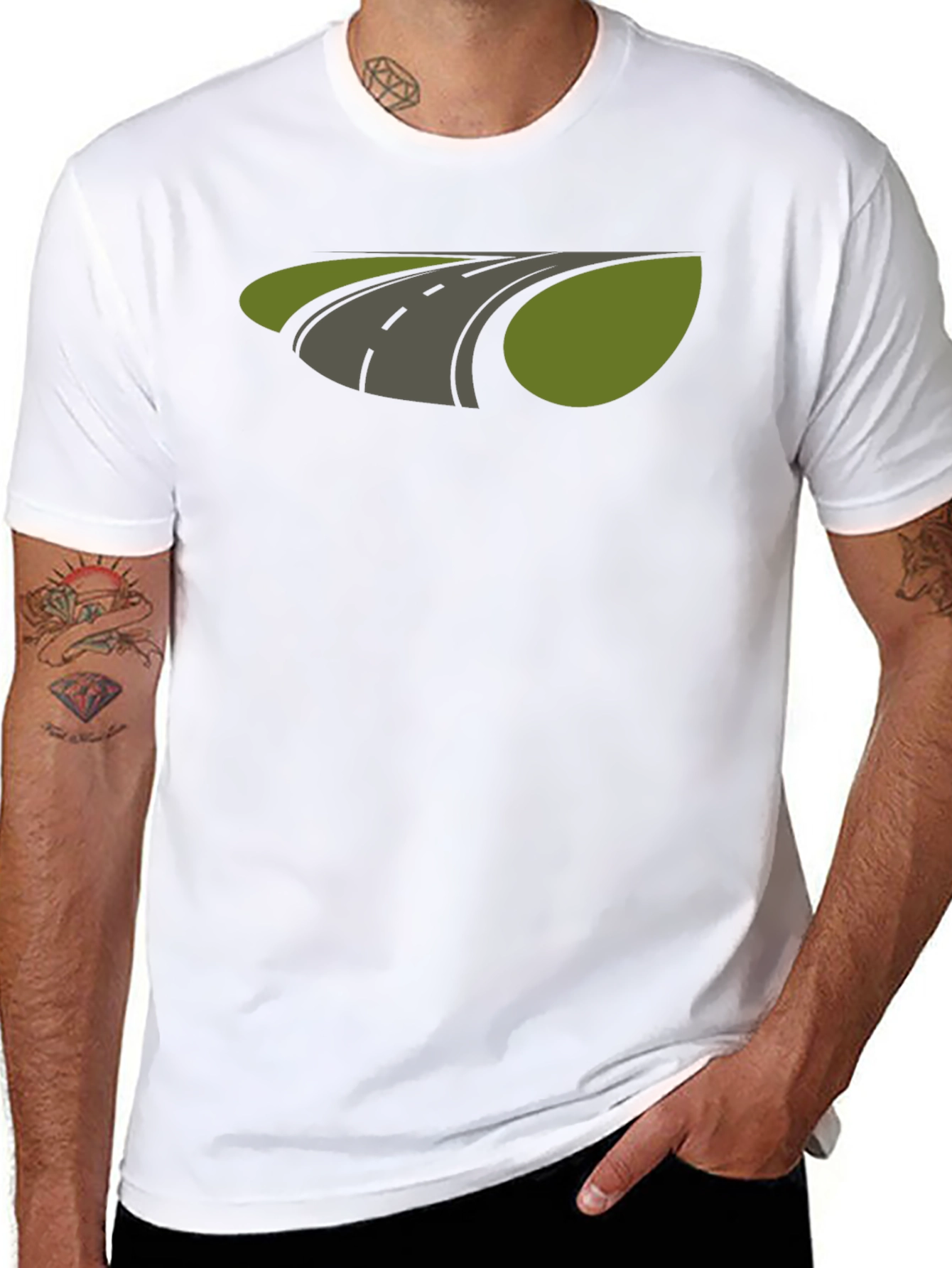 Road Graphic T-Shirt - Black Cotton Tee