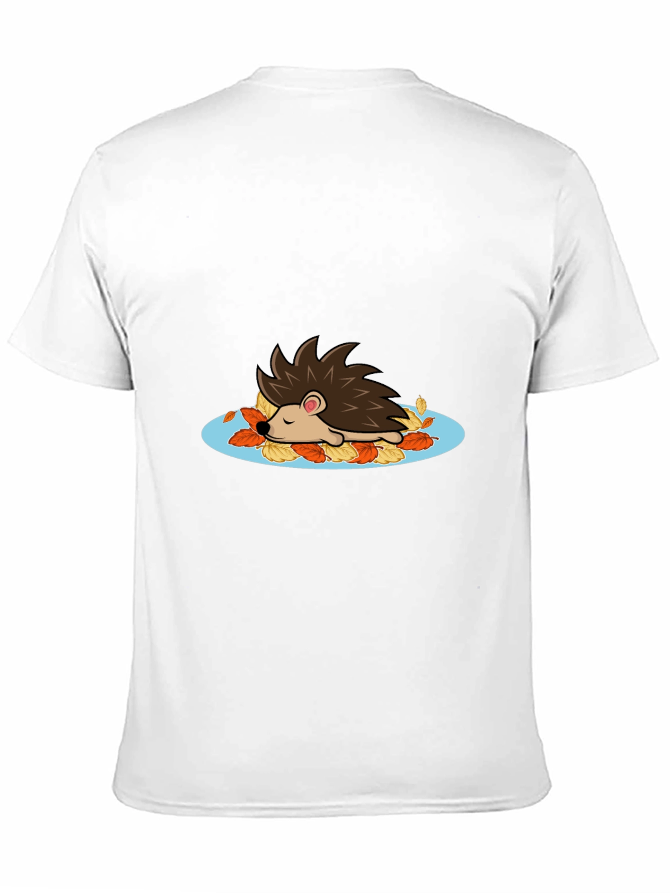 Cute Hedgehog in Leaves Graphic Tee