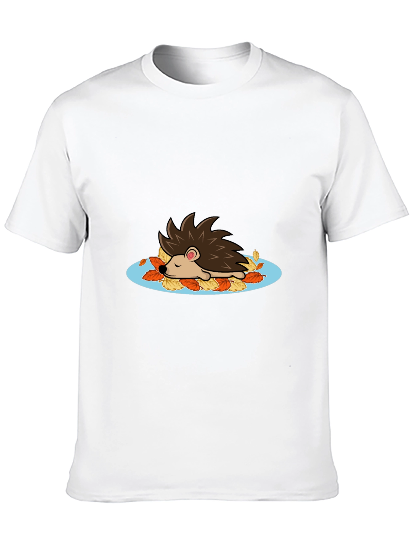 Cute Hedgehog in Leaves Graphic Tee