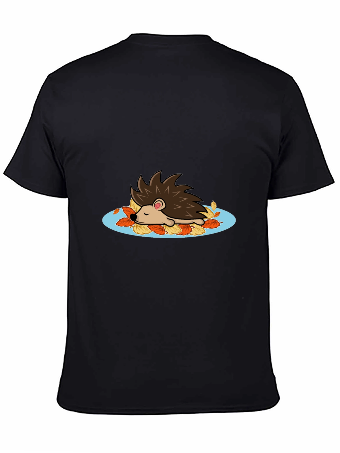 Cute Hedgehog in Leaves Graphic Tee