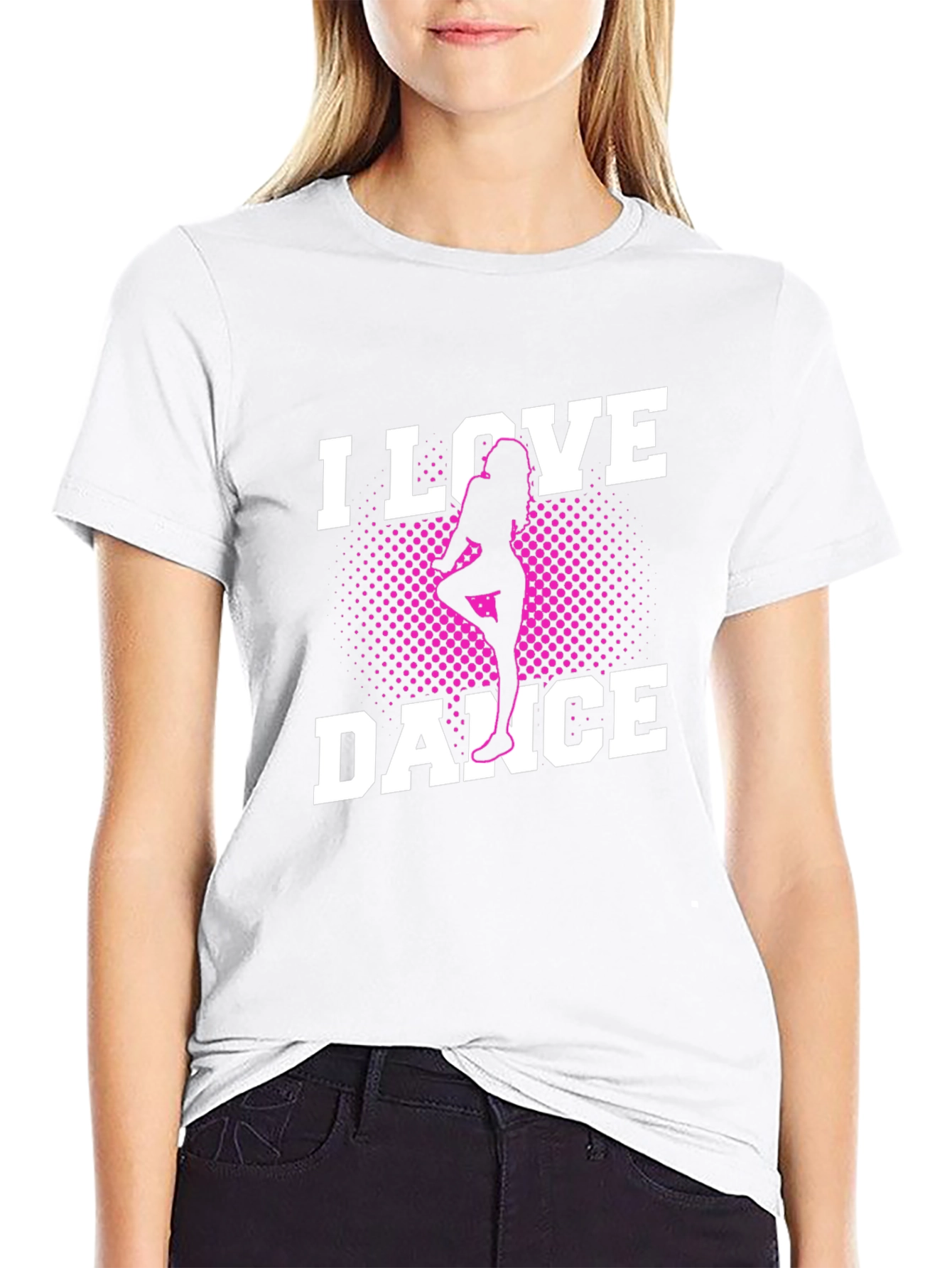 I Love Dance Black Graphic Tee Shirt