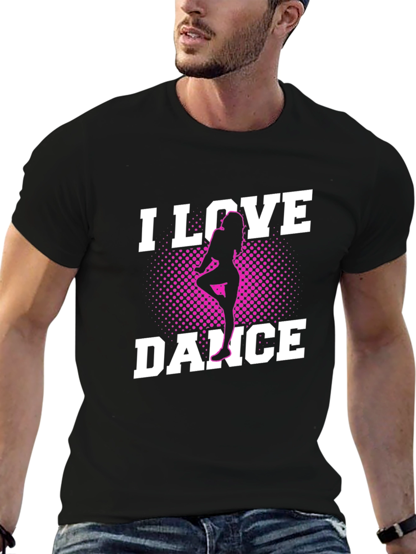 I Love Dance Black Graphic Tee Shirt