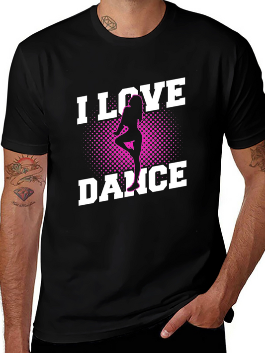 I Love Dance Black Graphic Tee Shirt