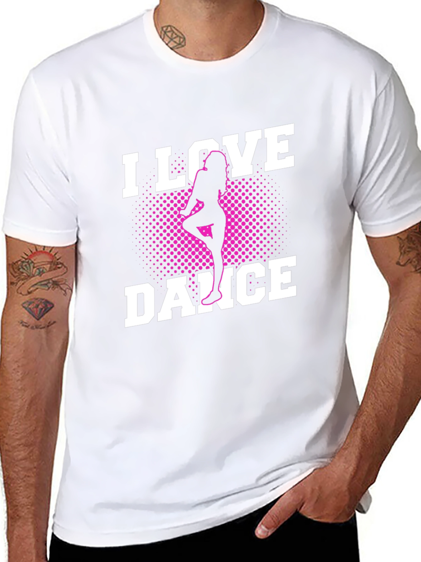 I Love Dance Black Graphic Tee Shirt