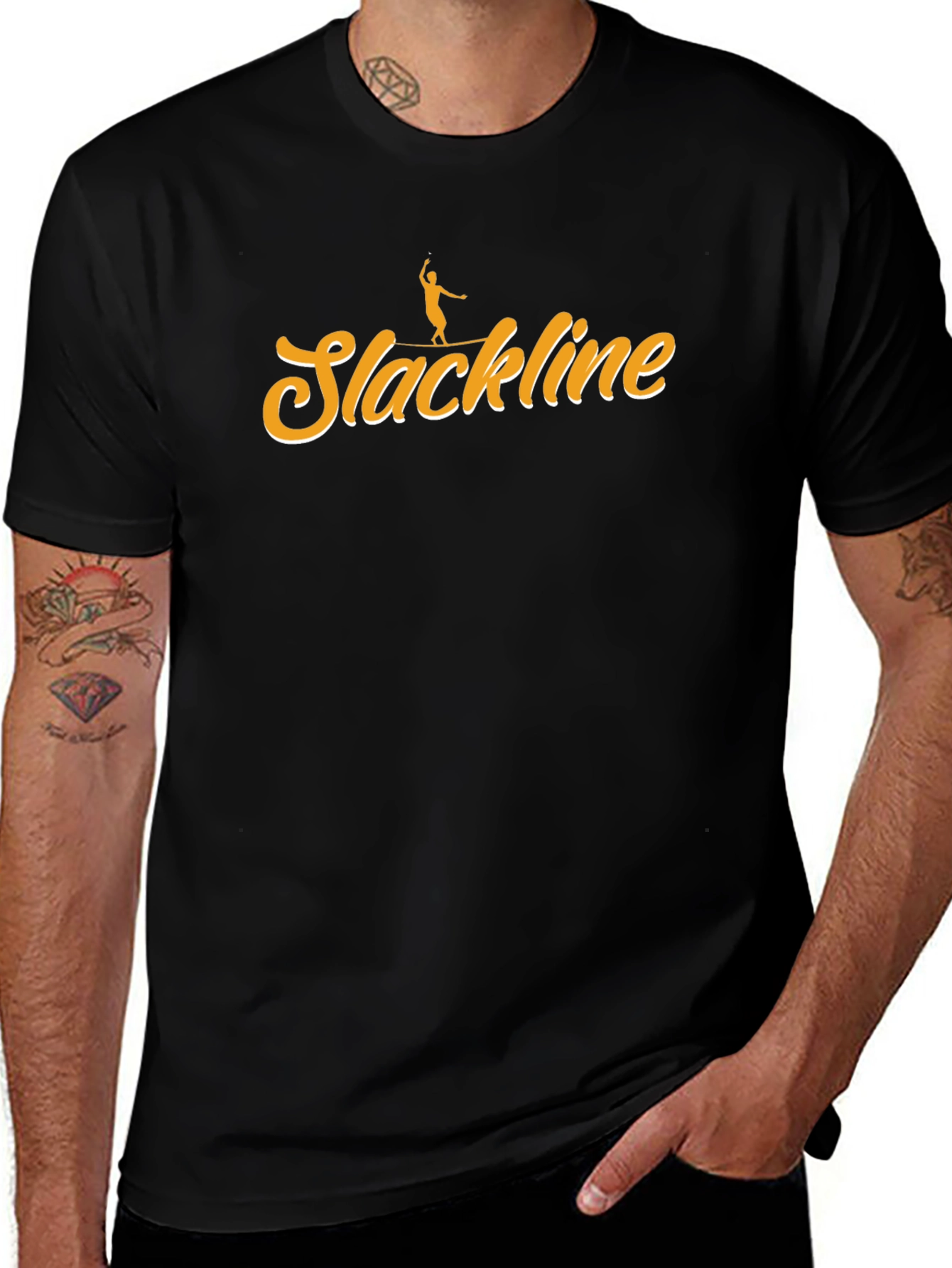 Slackline T-Shirt - Balance Design Black Tee