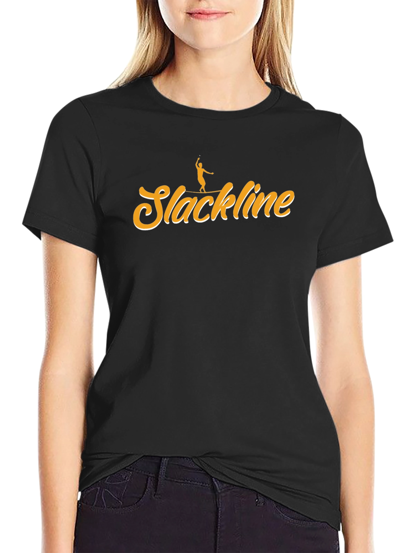 Slackline T-Shirt - Balance Design Black Tee