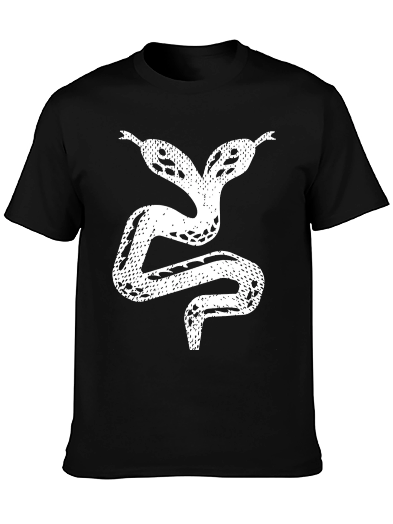 Two-Headed Snake Graphic Black T-Shirt