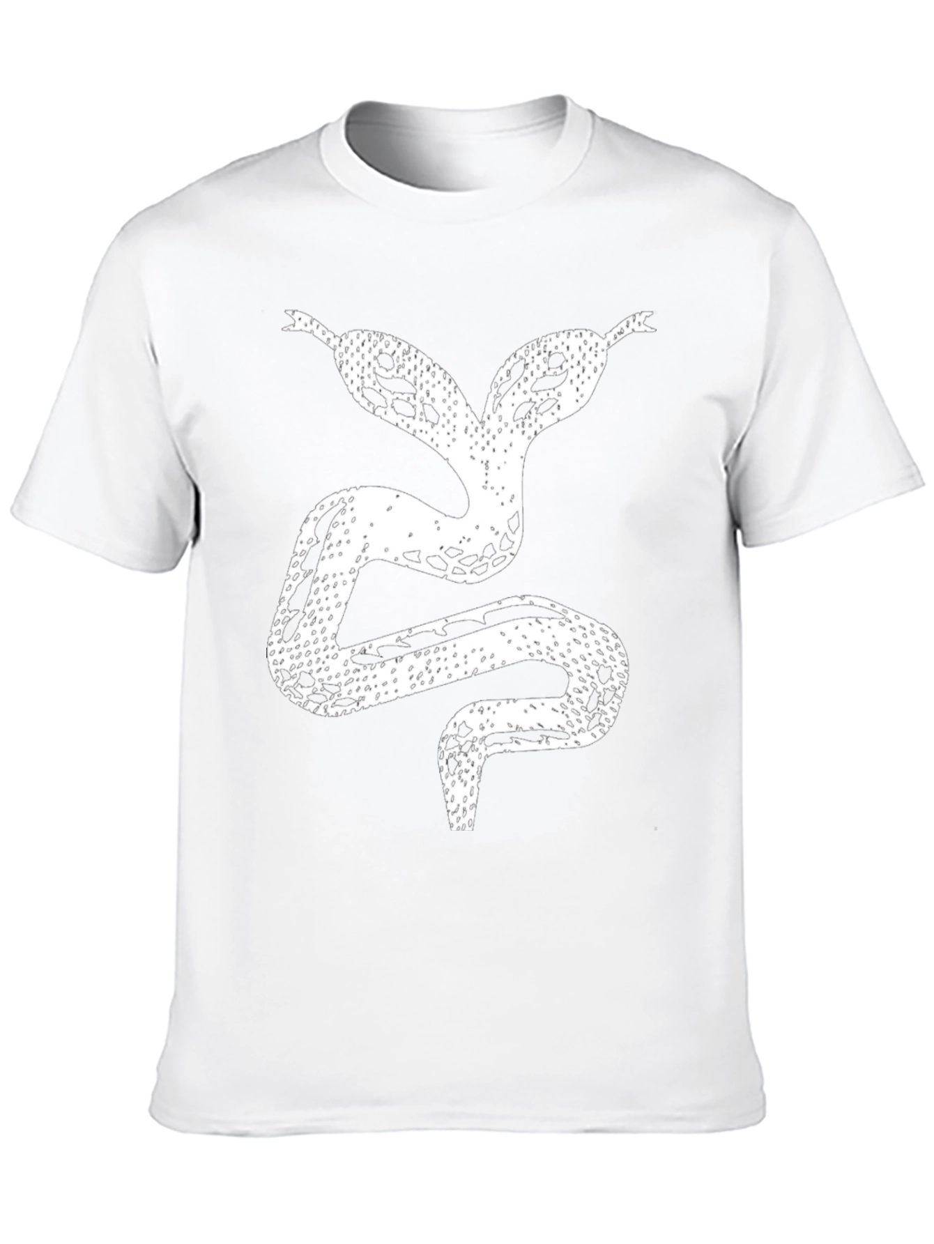 Two-Headed Snake Graphic Black T-Shirt