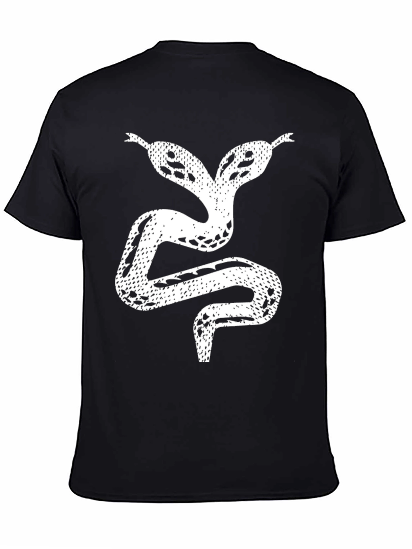 Two-Headed Snake Graphic Black T-Shirt