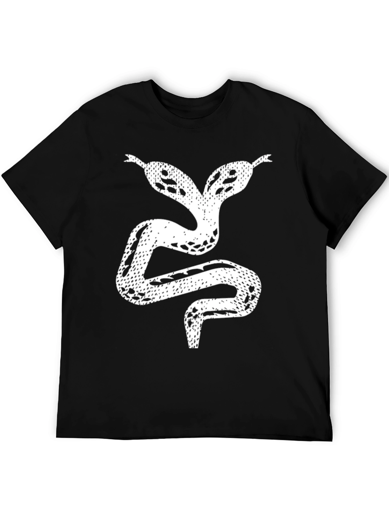 Two-Headed Snake Graphic Black T-Shirt